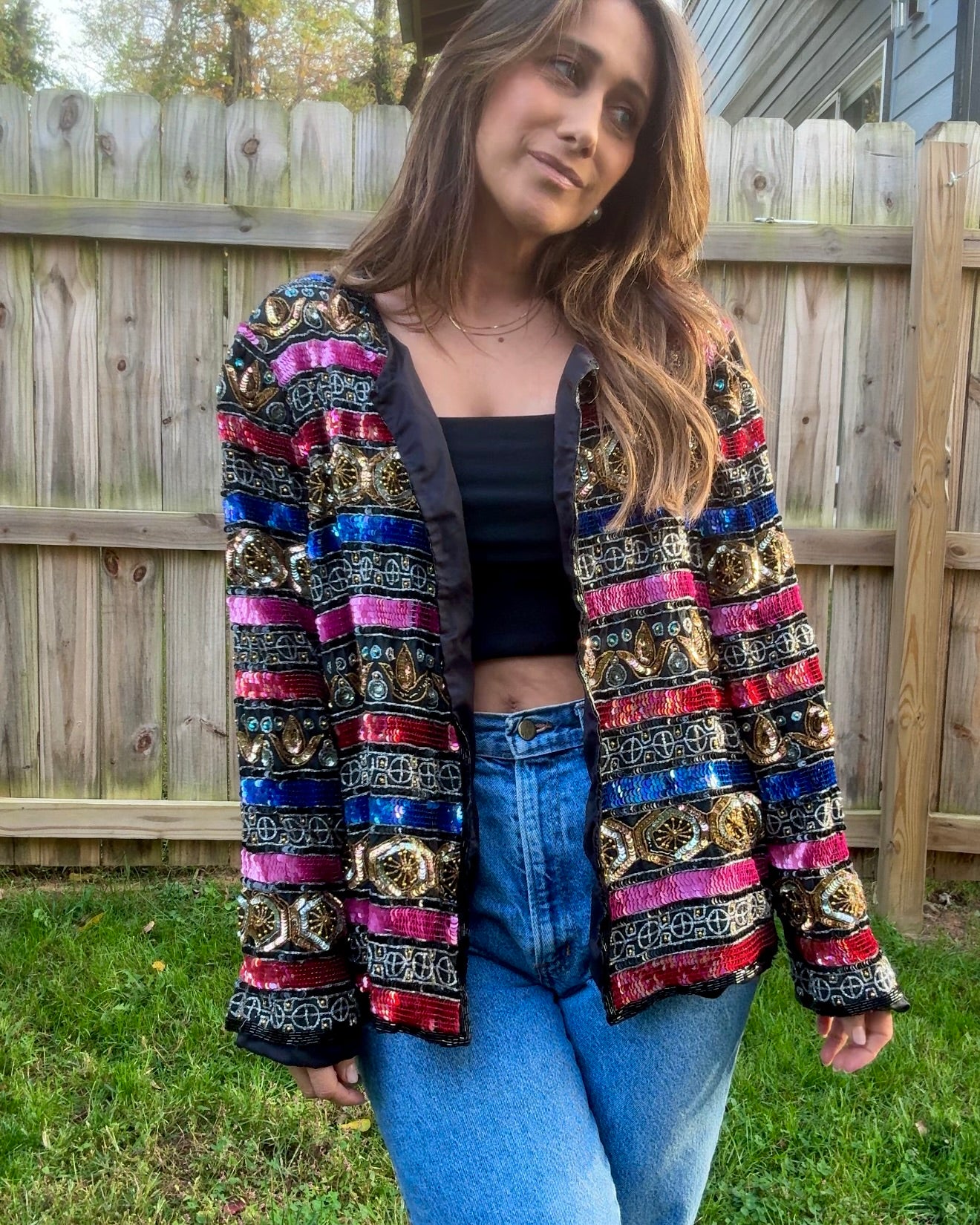 Vintage Silk Beaded Couture Jacket (80s/90s Runway Energy)