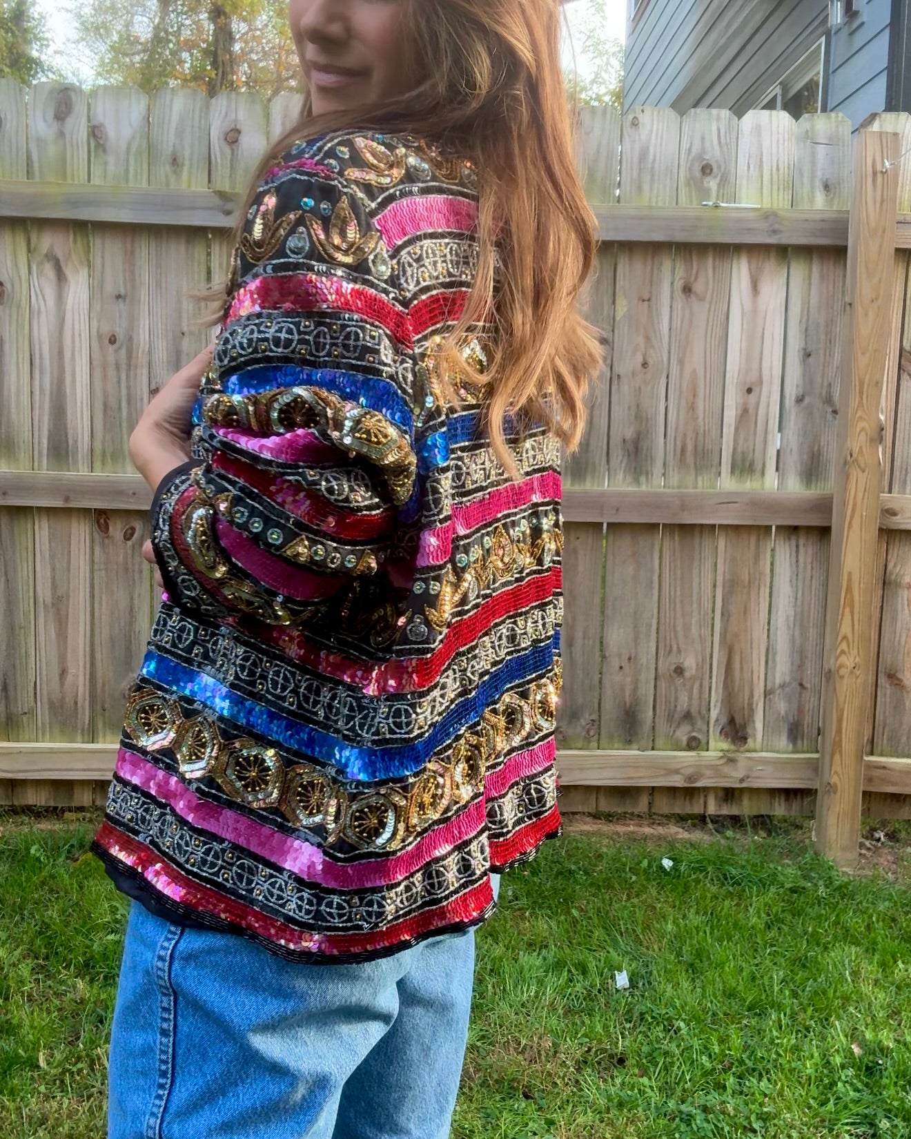 Vintage Silk Beaded Couture Jacket (80s/90s Runway Energy)