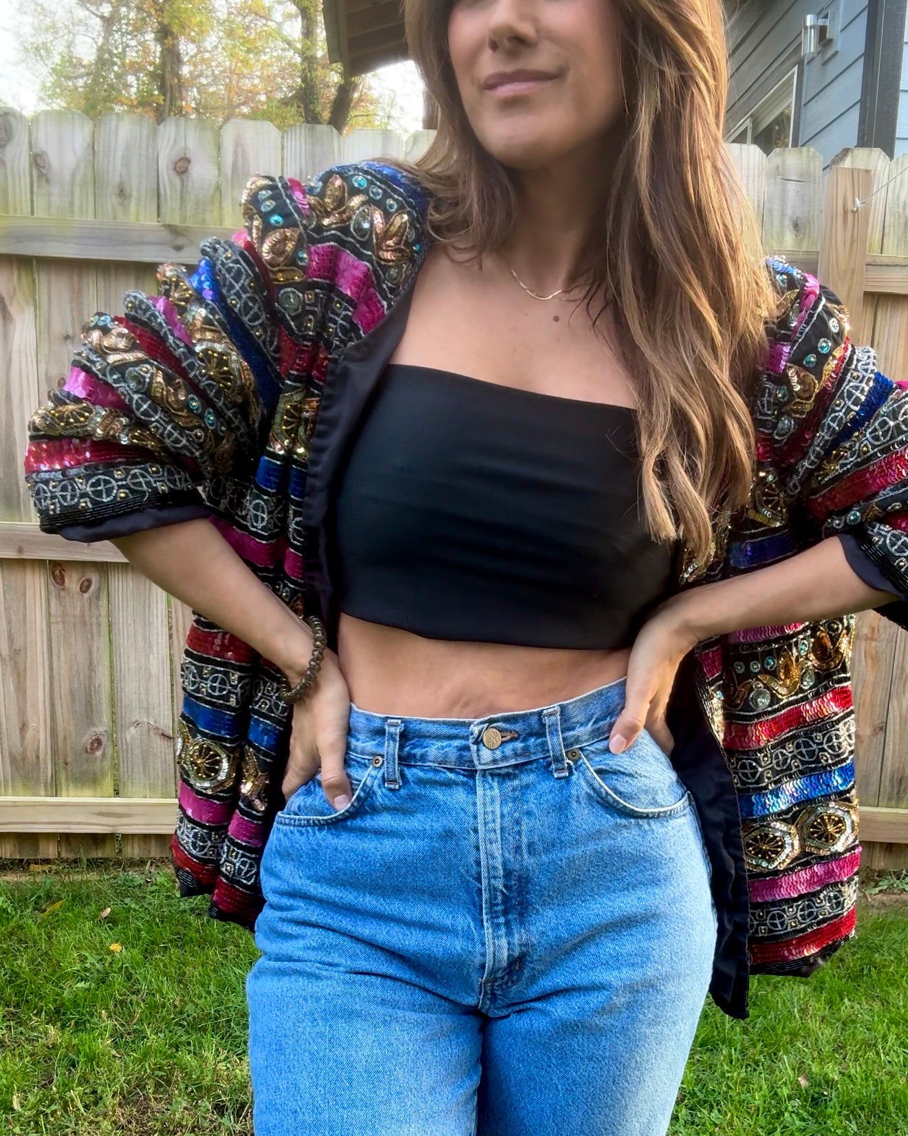 Vintage Silk Beaded Couture Jacket (80s/90s Runway Energy)