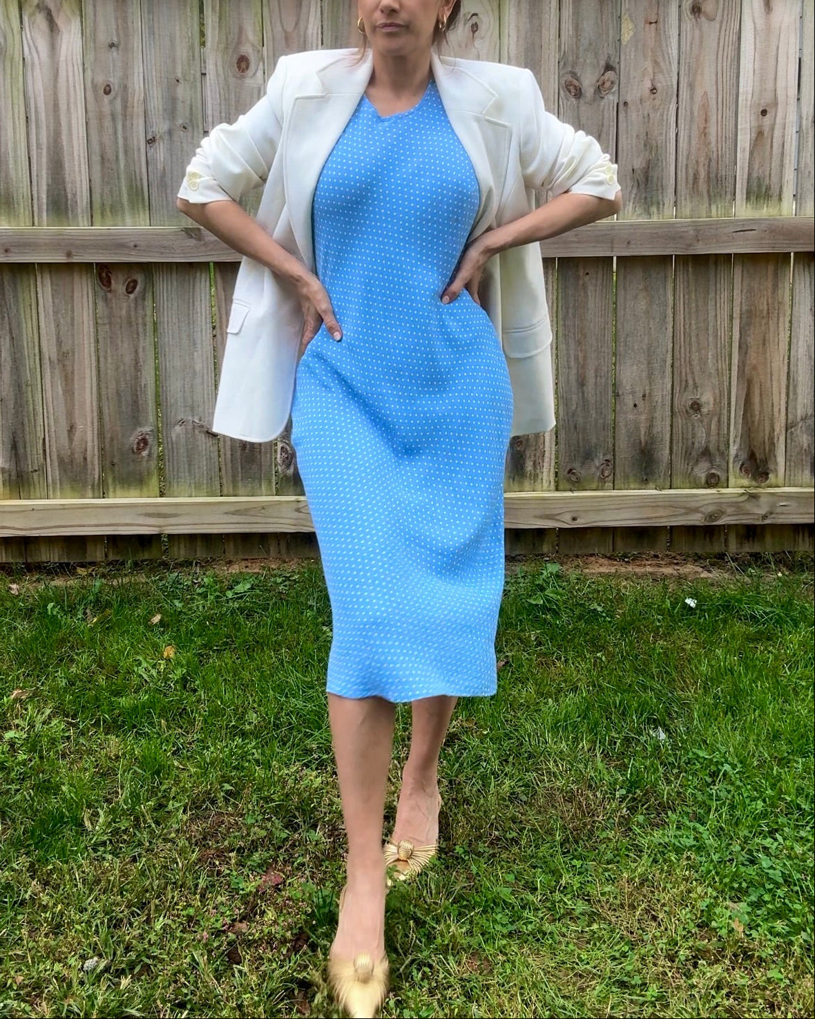 Vintage Cream Wool Oversized Blazer — J.G. Hook