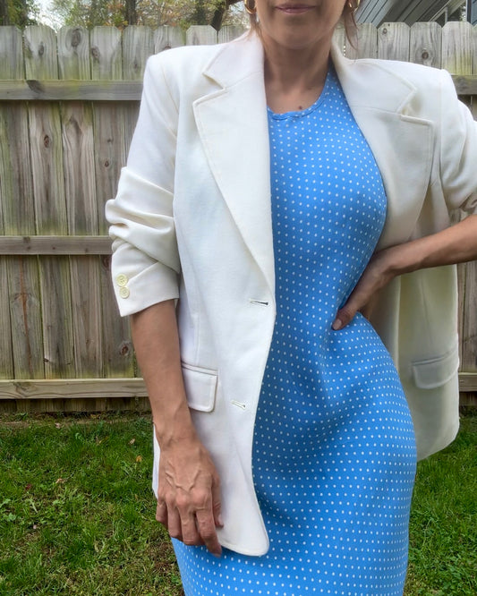 Vintage Cream Wool Oversized Blazer — J.G. Hook