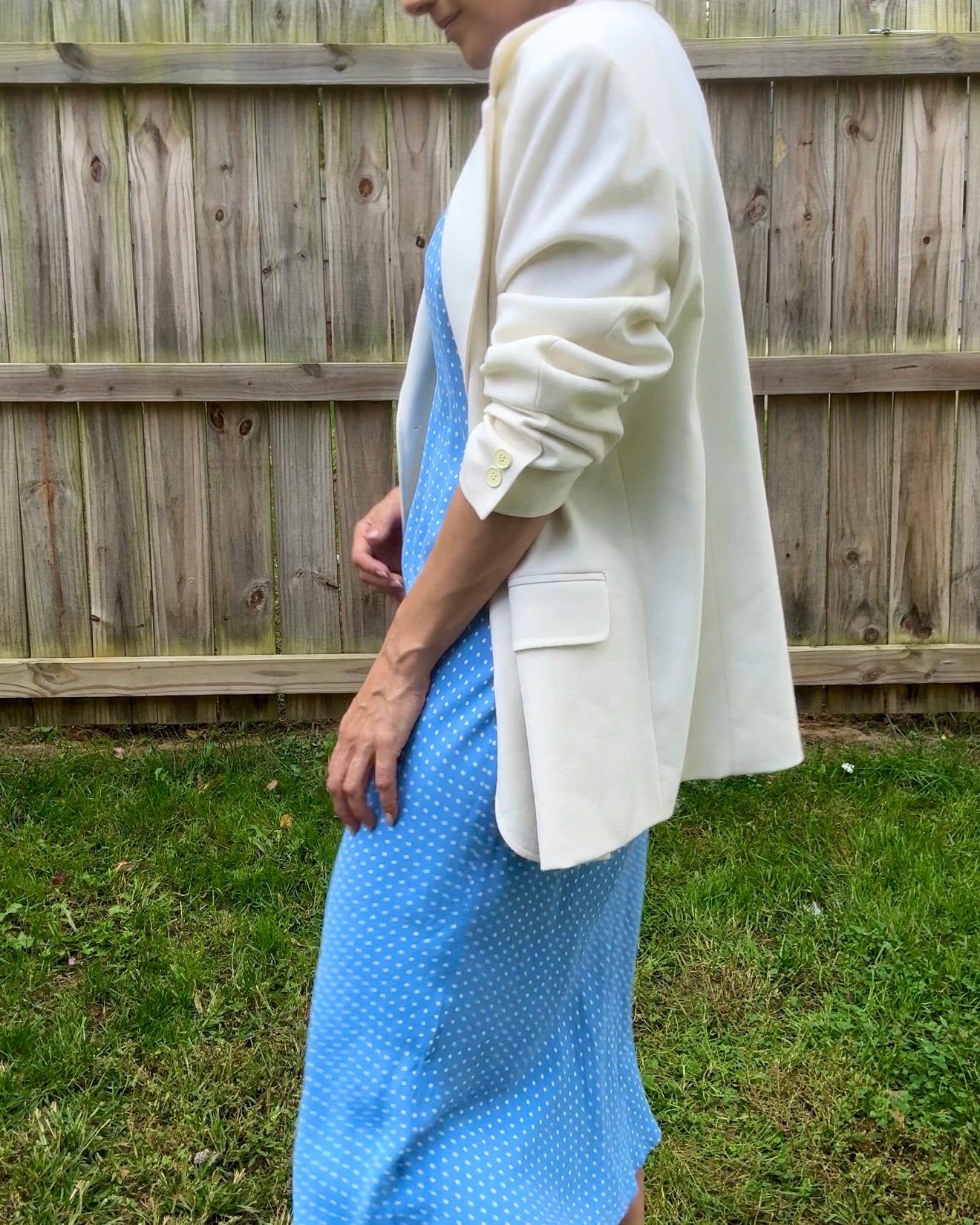 Vintage Cream Wool Oversized Blazer — J.G. Hook