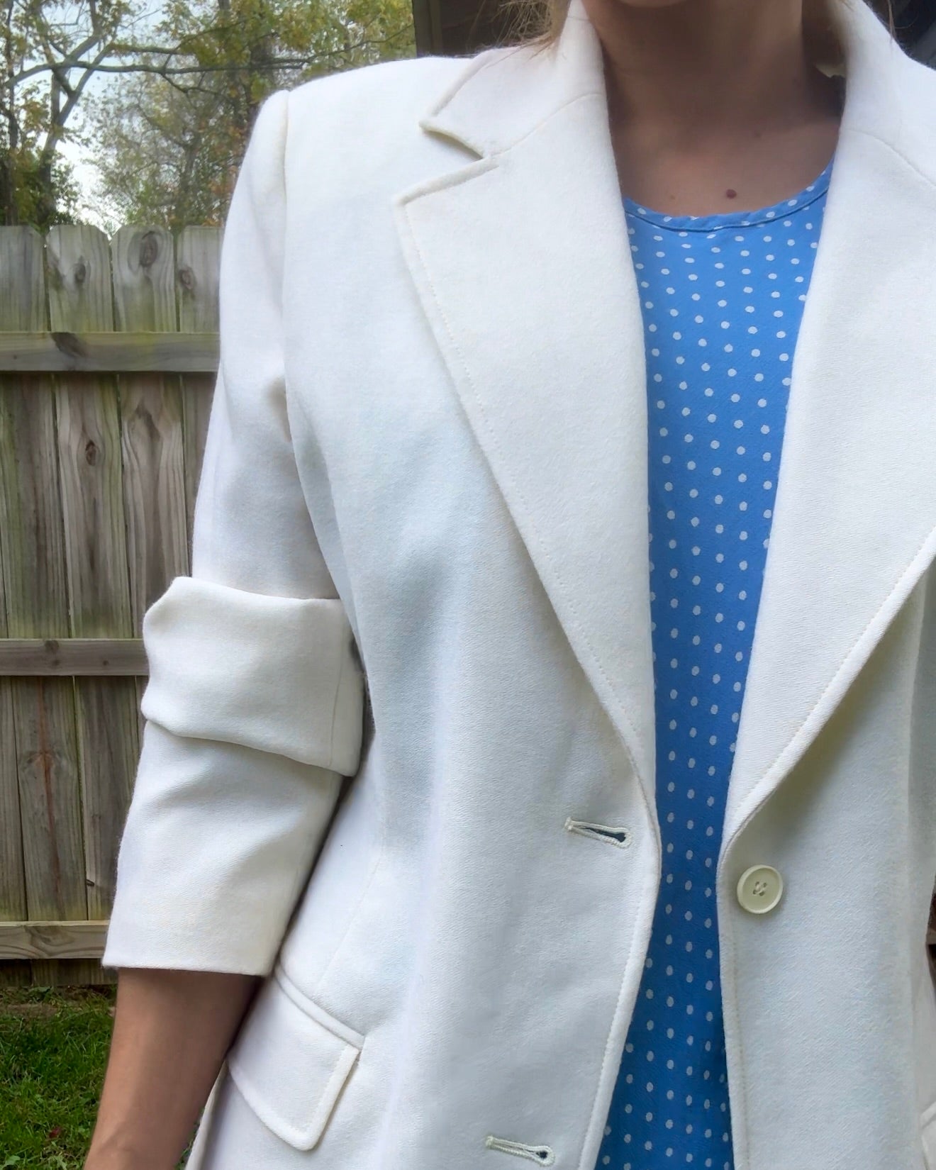 Vintage Cream Wool Oversized Blazer — J.G. Hook