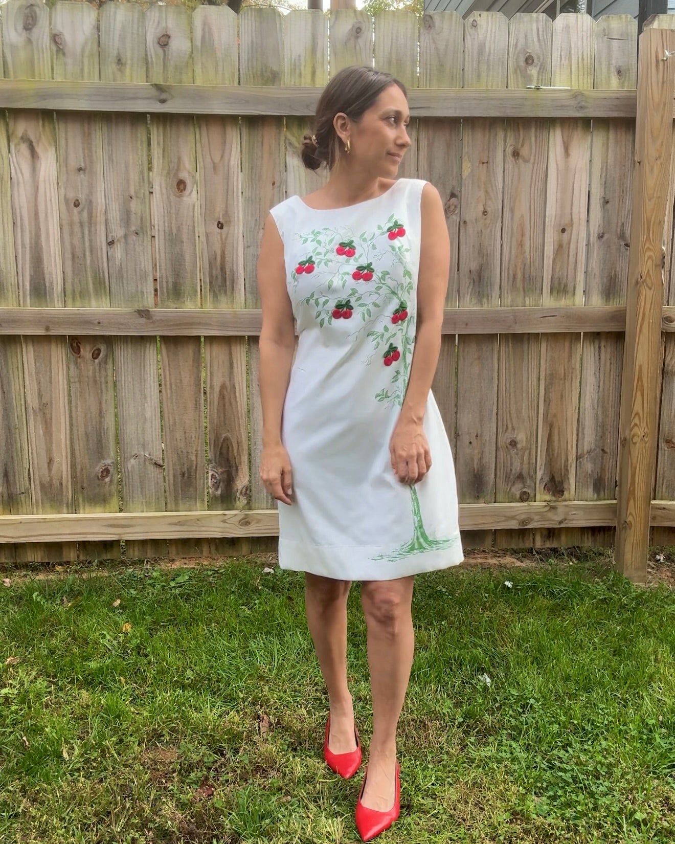Reworked Vintage Cherry Embroidered Dress — Romantic Italian Summer