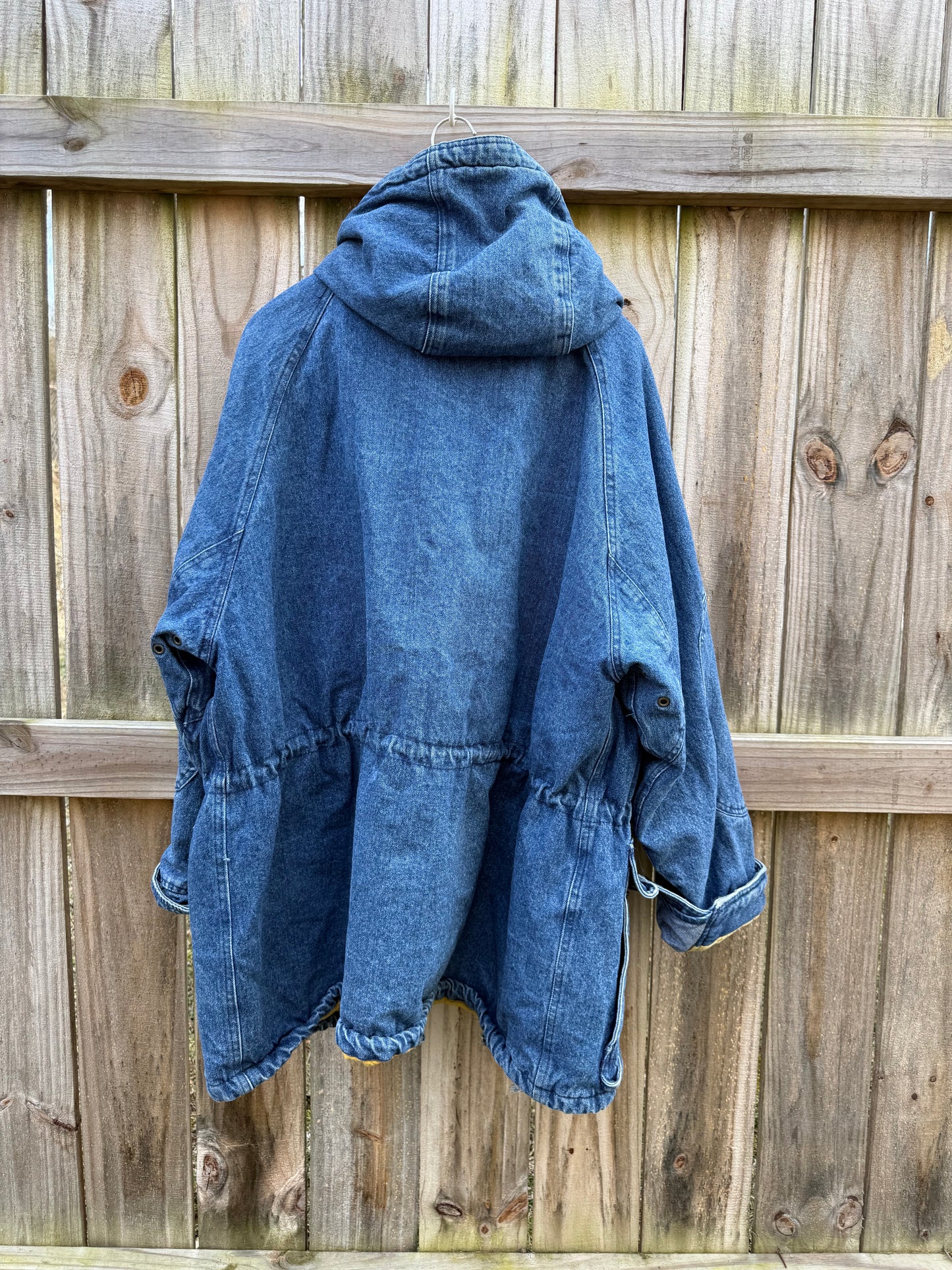 St. John’s Bay Denim Hooded Utility Parka Jacket Blue XL