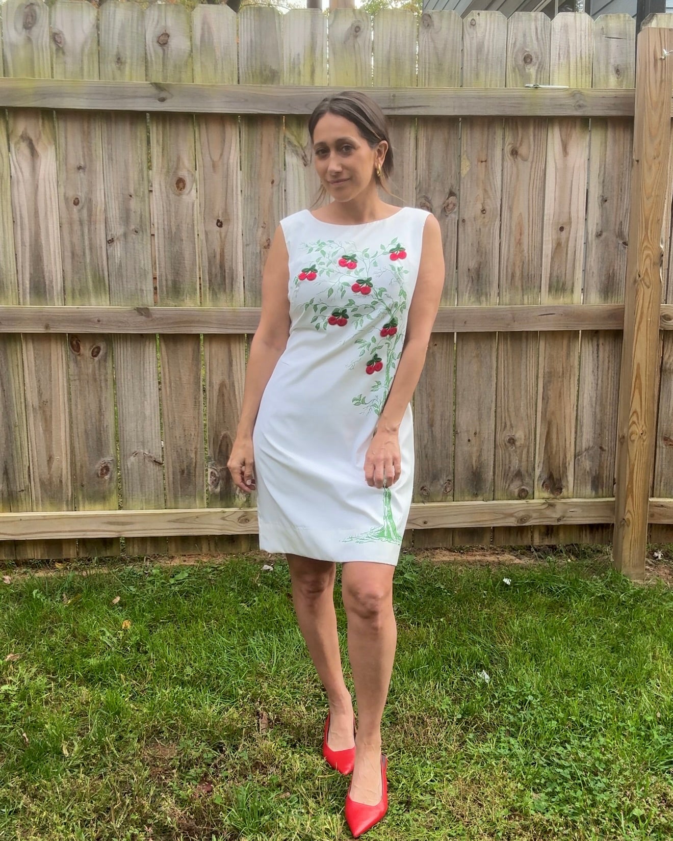 Reworked Vintage Cherry Embroidered Dress — Romantic Italian Summer