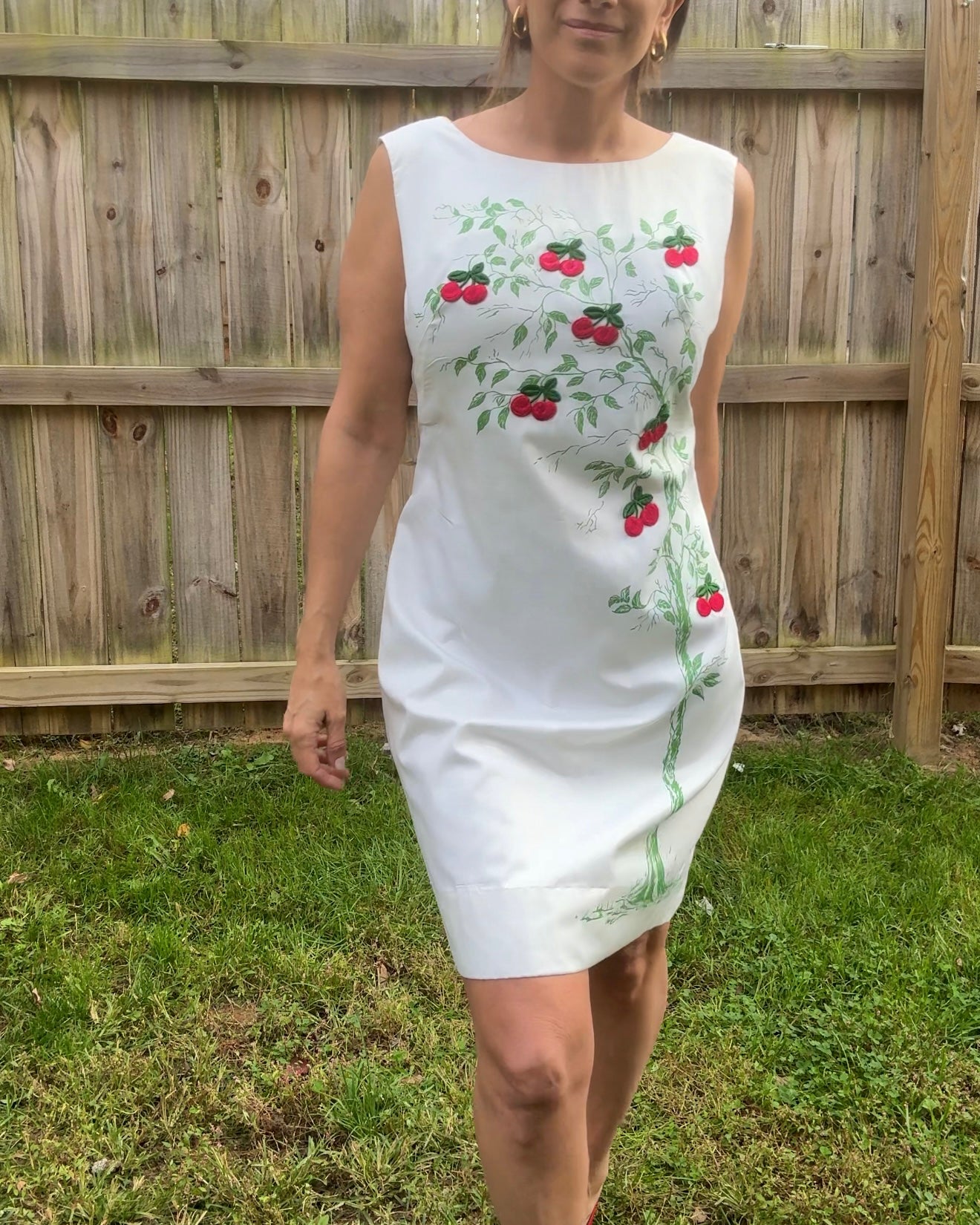 Reworked Vintage Cherry Embroidered Dress — Romantic Italian Summer