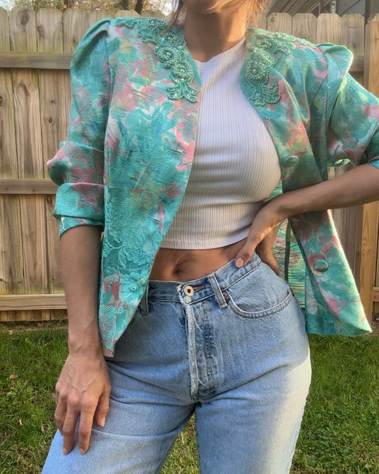 Reworked Vintage Beaded Brocade Jacket — One of a Kind