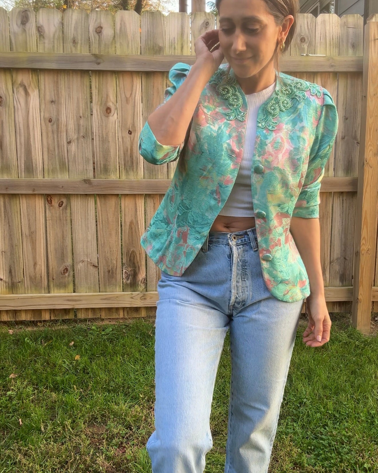 Reworked Vintage Beaded Brocade Jacket — One of a Kind