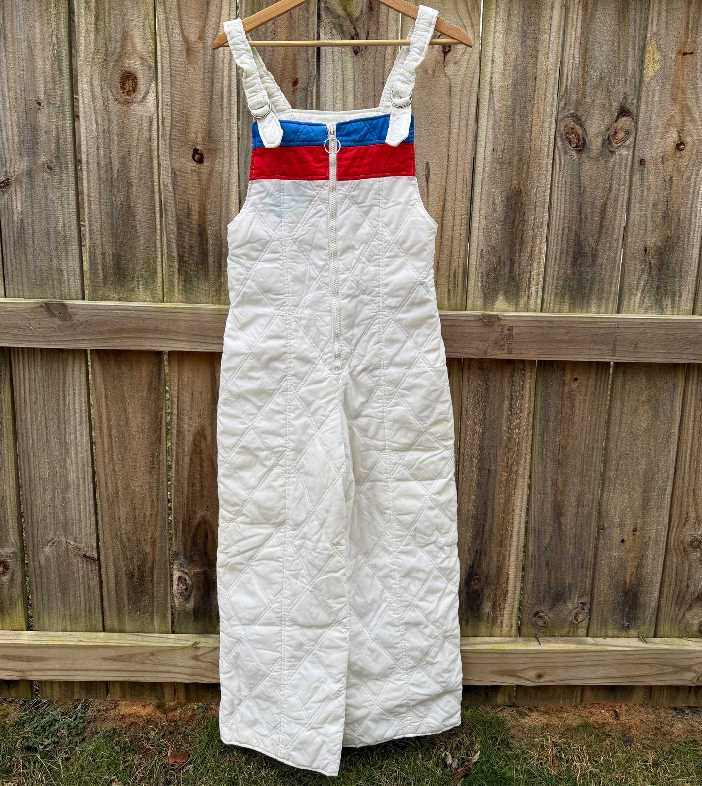 Vintage Quilted Ski Bib Overalls 70s 80s