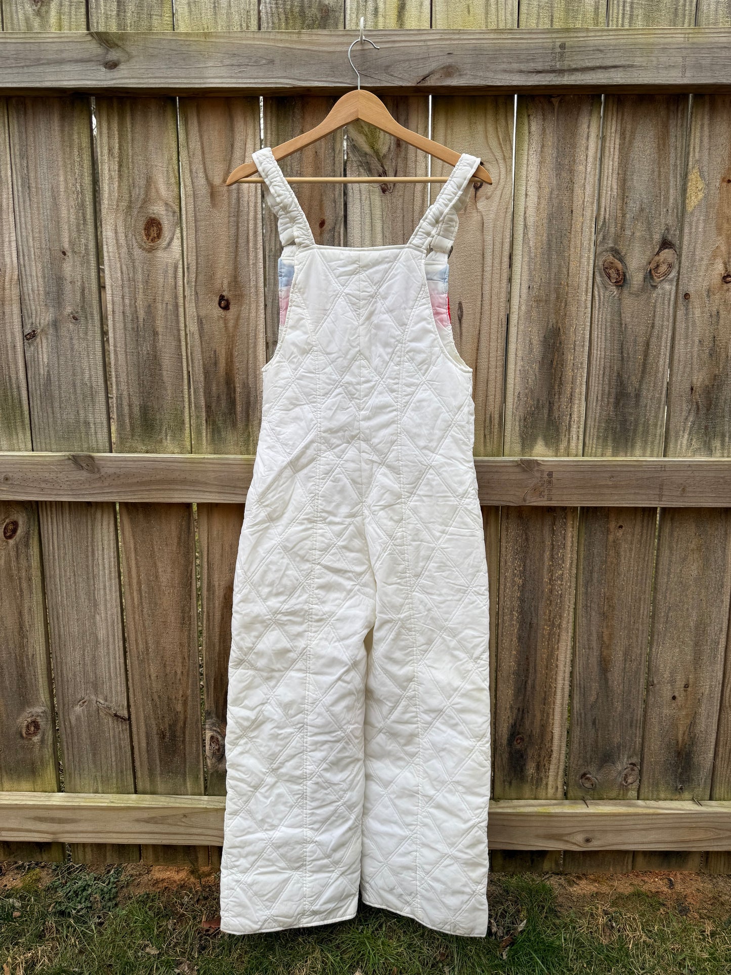 Vintage Quilted Ski Bib Overalls 70s 80s