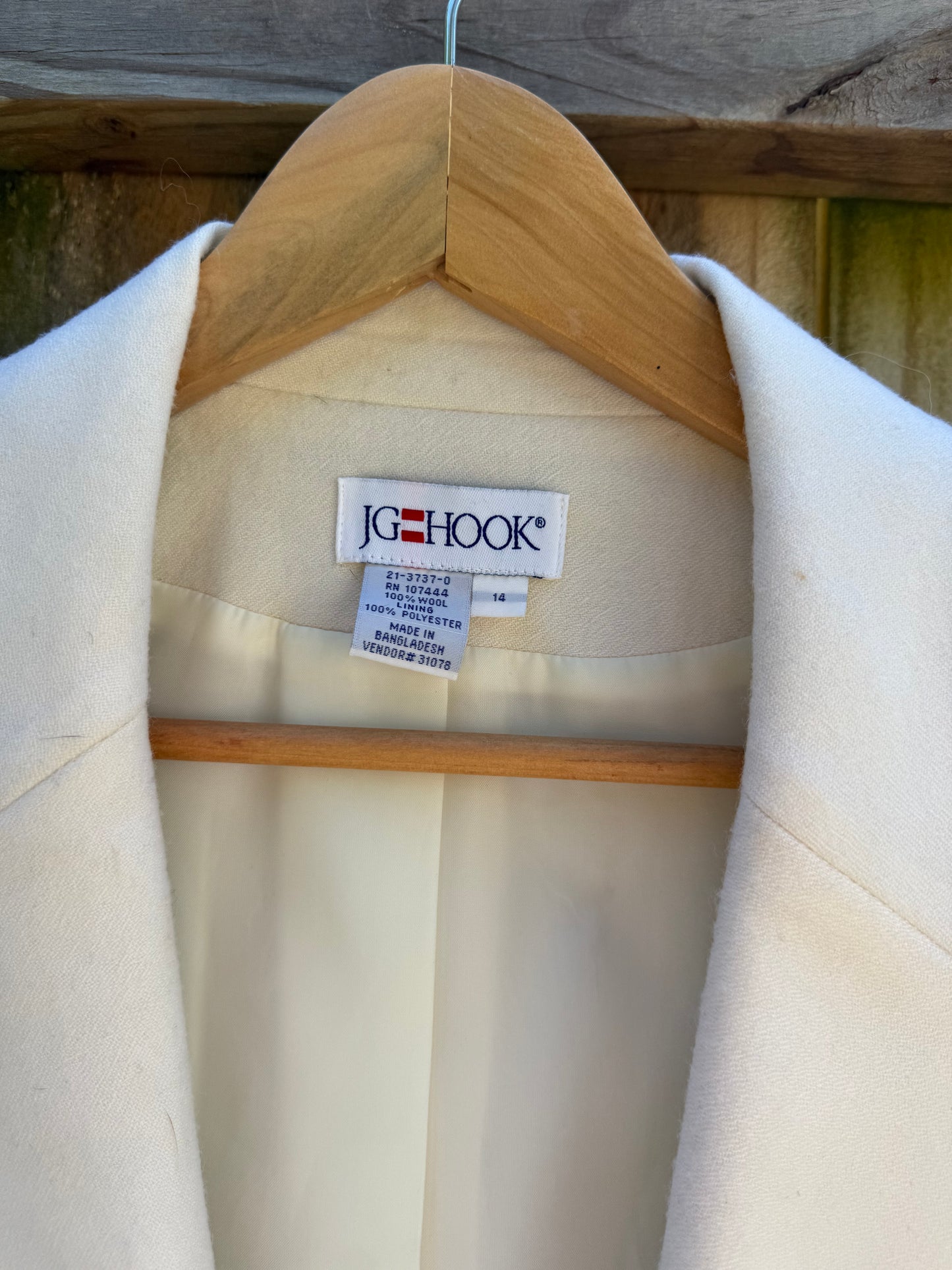 Vintage JG Hook Cream Wool Blazer