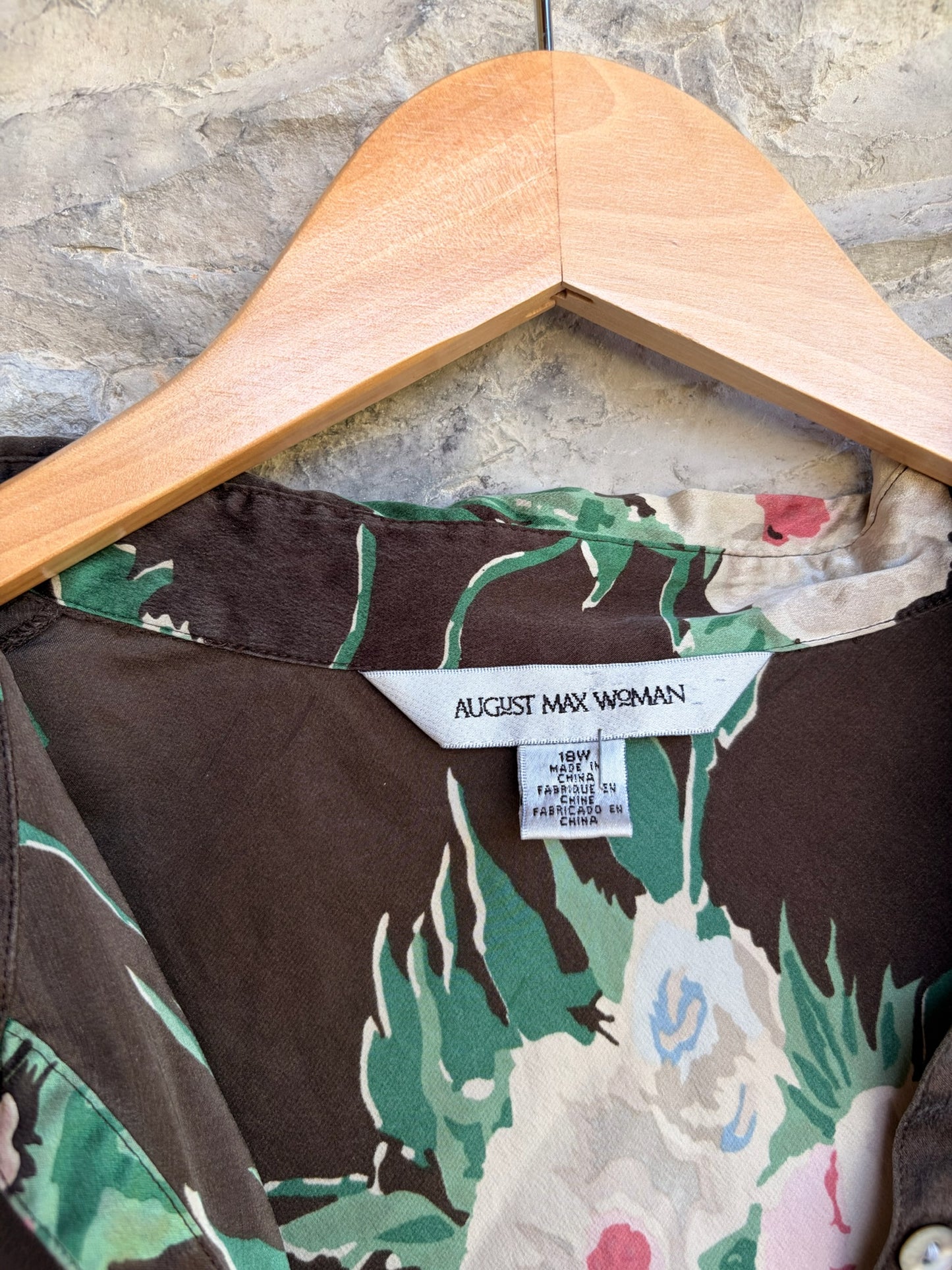 Vintage August Max Woman Silk Floral Shirt