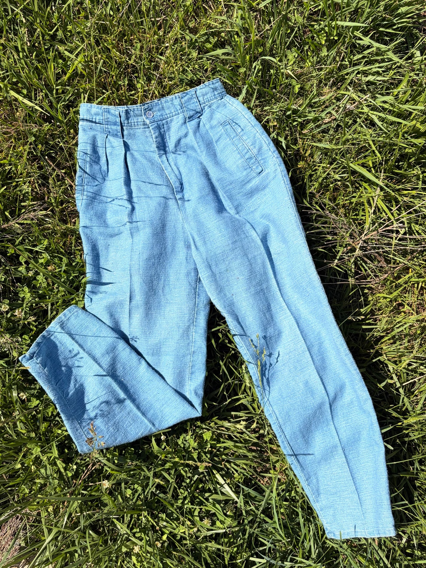 Vintage Fashion Options Ramie Blend Pleated Trousers
