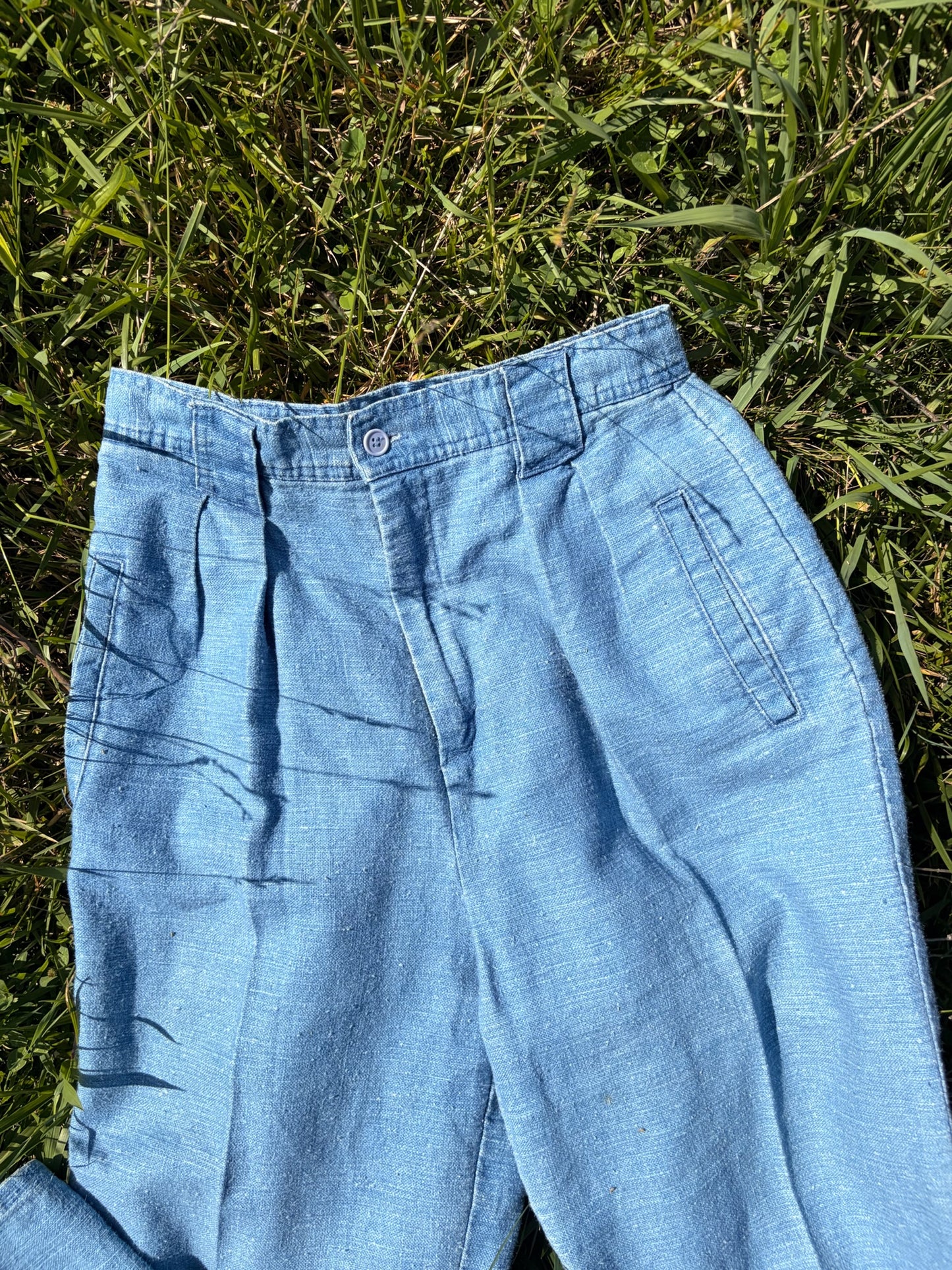 Vintage Fashion Options Ramie Blend Pleated Trousers