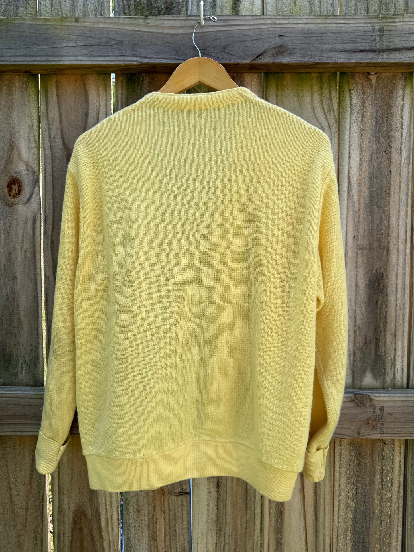 Vintage Izod Lacoste Cardigan Butter Yellow Medium