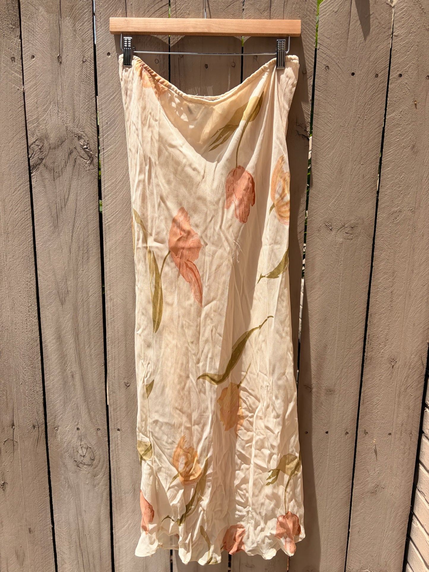 Mario Floral Bias Watercolor Maxi Skirt