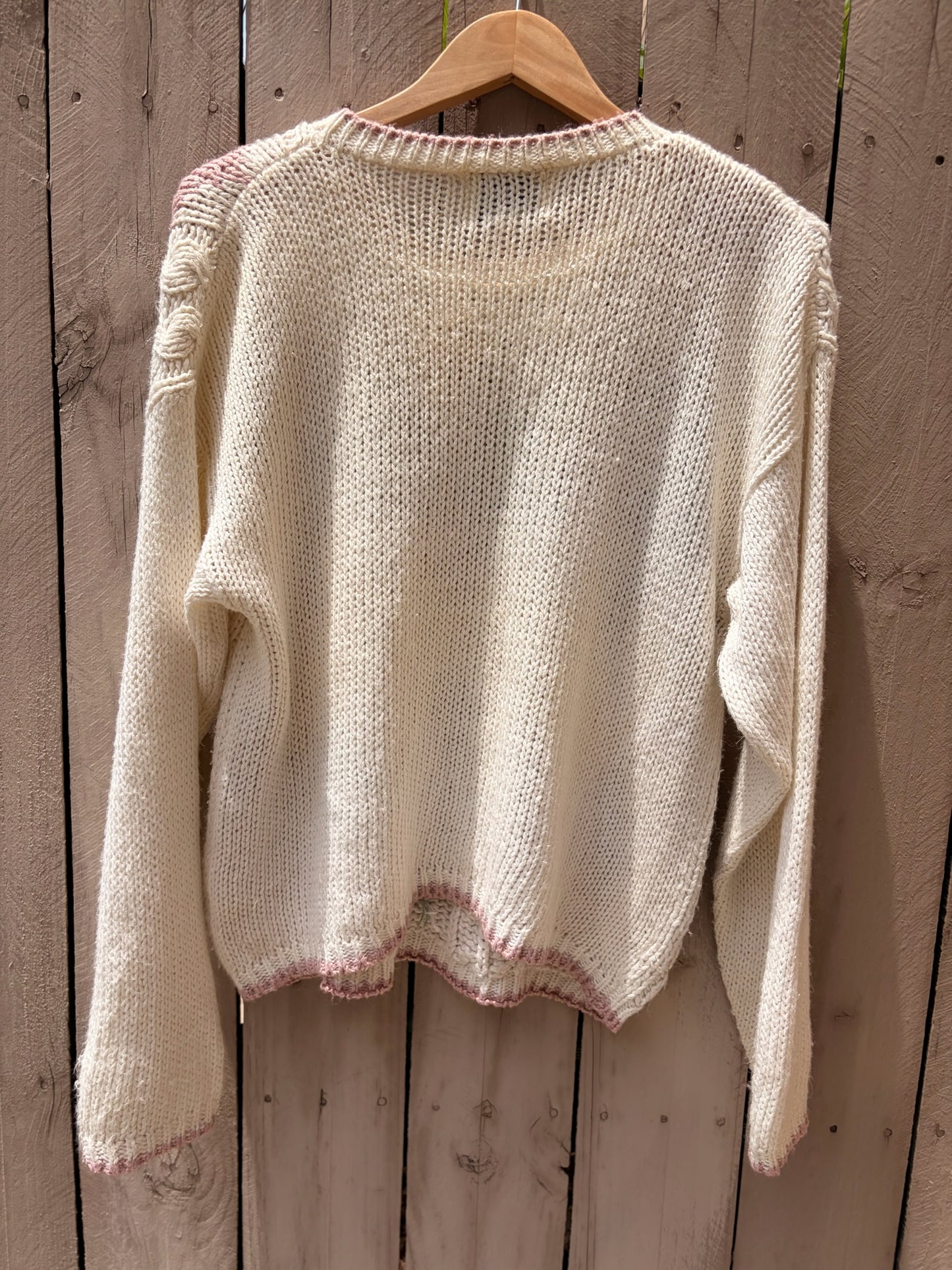 Vintage Nuggets Cable Knit Argyle Sweater | Oversized Grandpa Knit | Fisherman Sweater