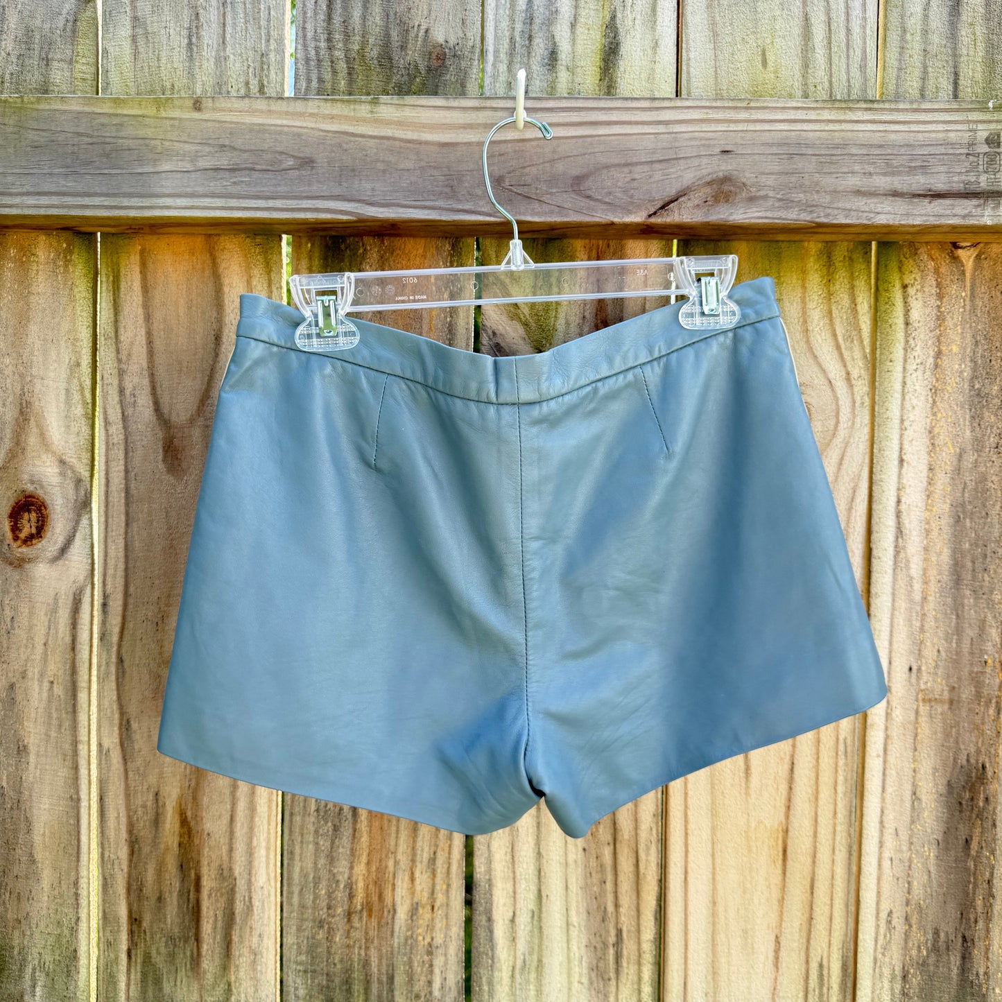 Vintage Coach Dusty Blue Leather Shorts