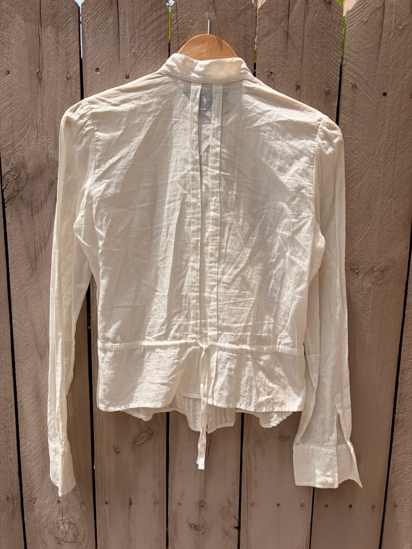 Ralph Lauren Embroidered Ruffle Cotton Blouse