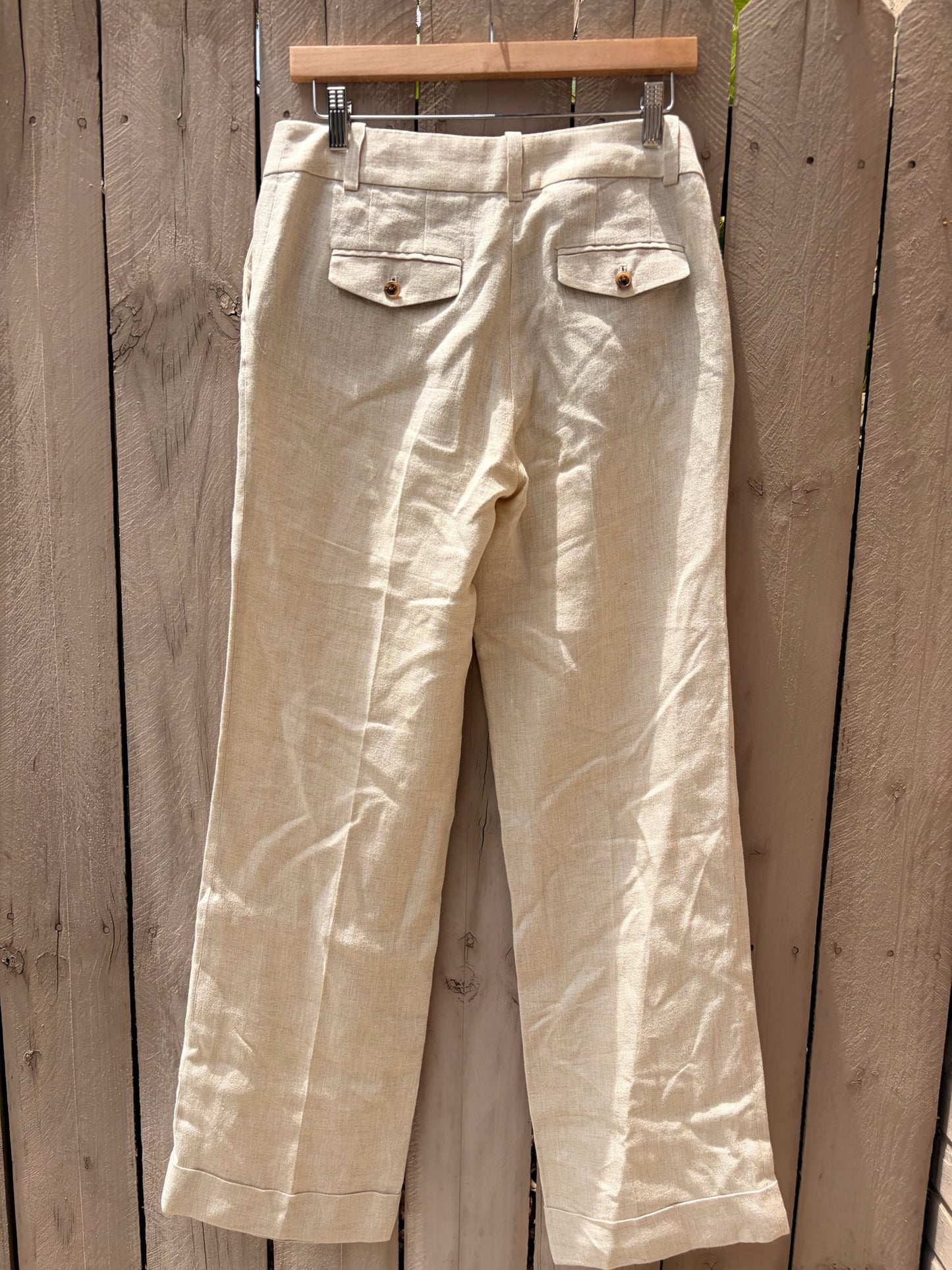 J.Crew 100% Linen Wide Leg Trouser Pants