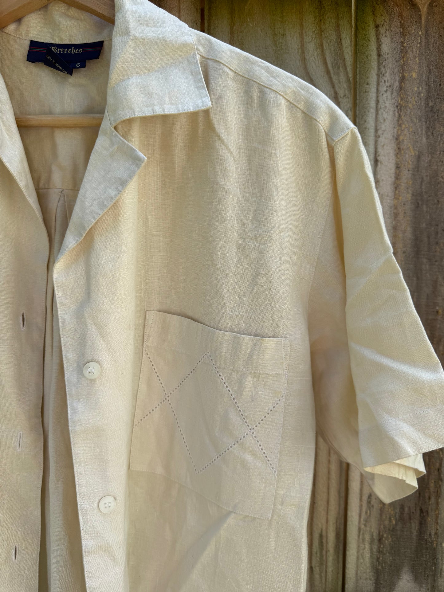 Vintage Breeches 100% Linen Camp Shirt