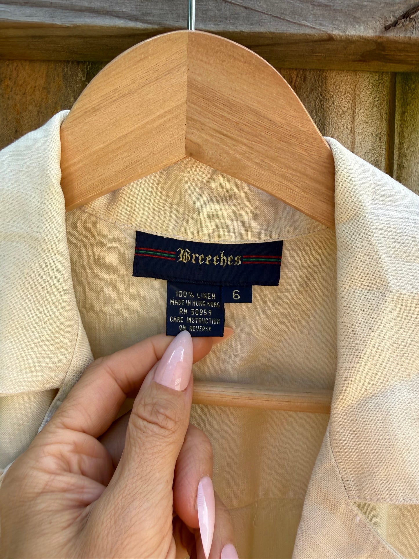 Vintage Breeches 100% Linen Camp Shirt