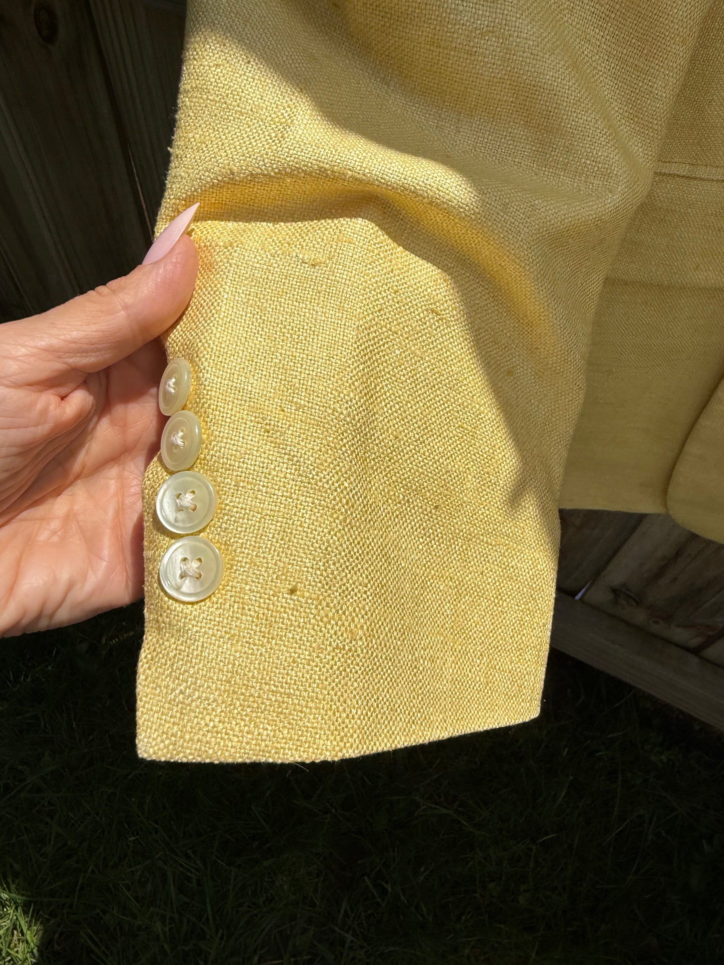 Vintage Bachrach Lemon Linen Blend Blazer | Size 40R