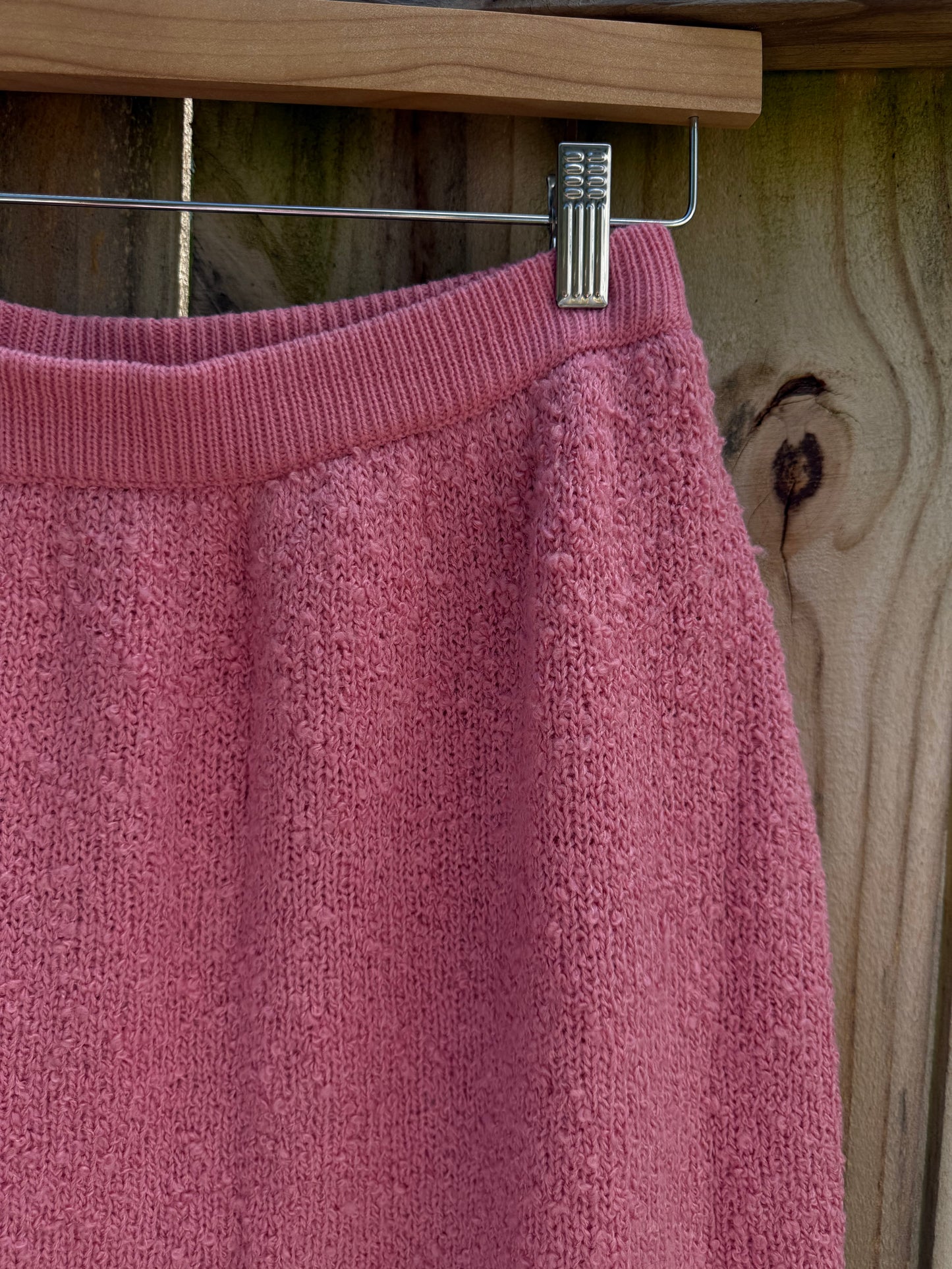 Vintage Pink Bouclé Knit Skirt