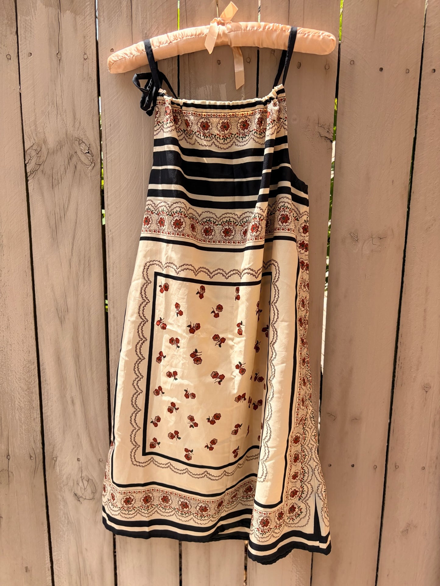 Vintage Scarf Print Tie-Shoulder Dress | Estate Find