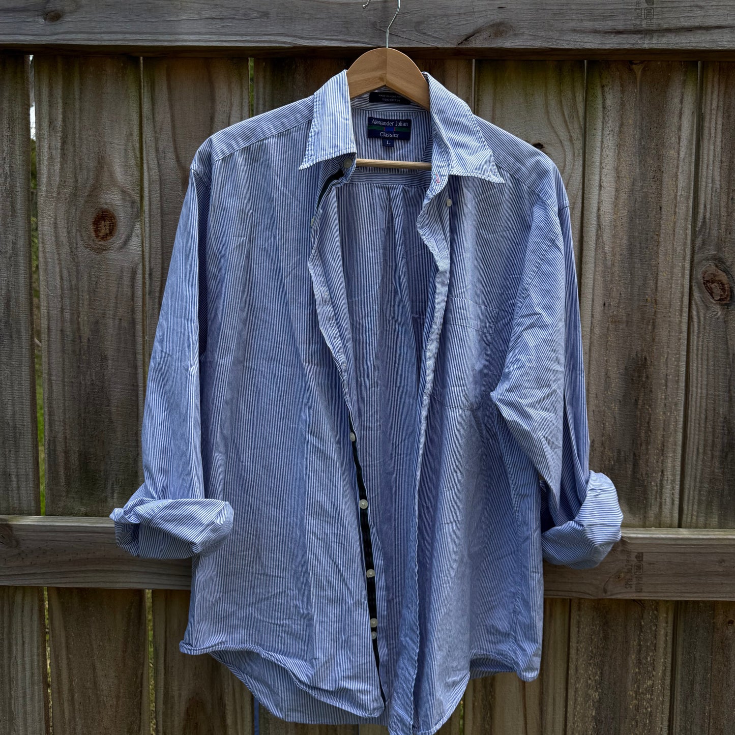 Alexander Julian Blue Stripe Oxford Shirt
