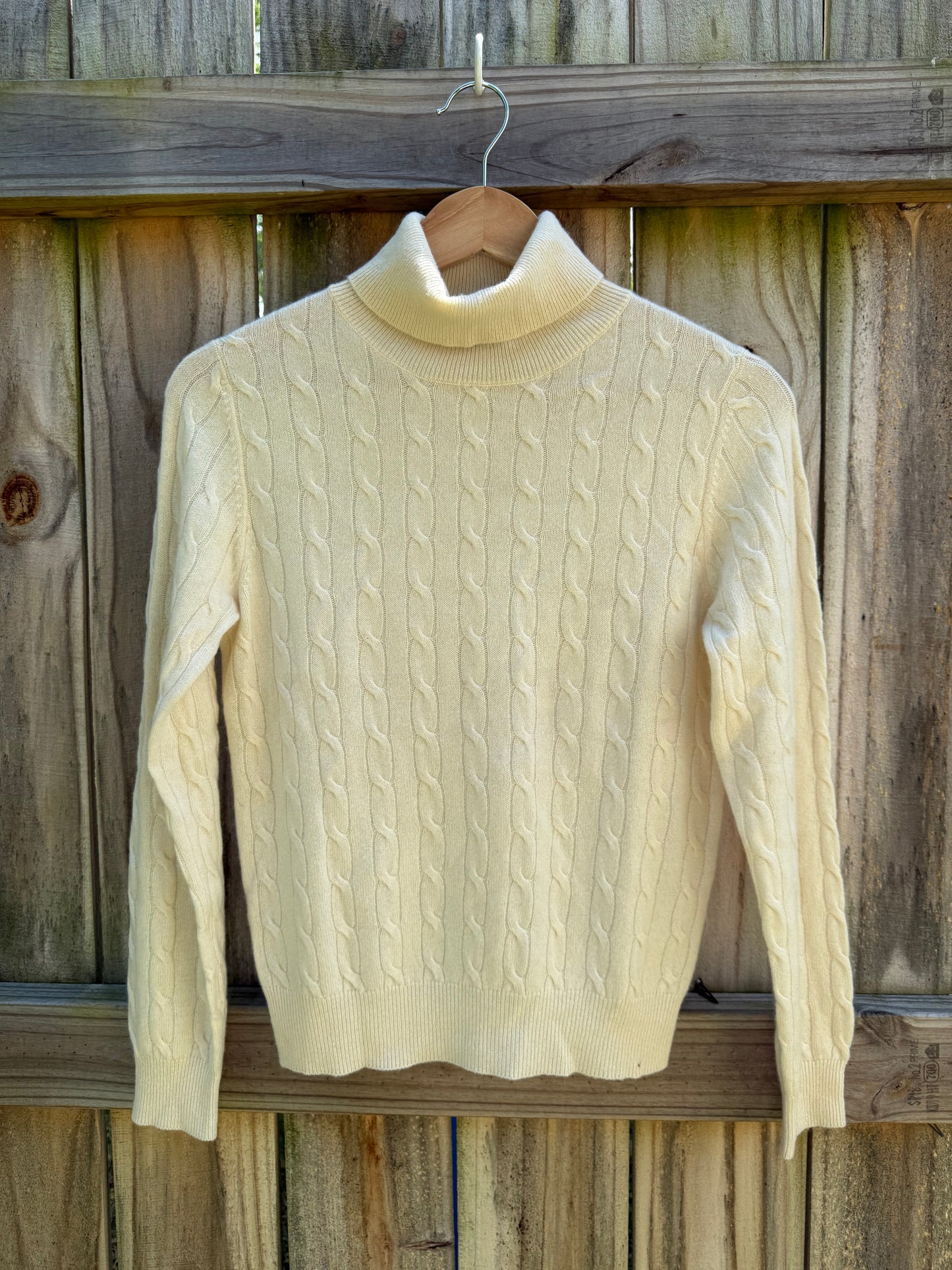 Madison Studio Cashmere Cable Knit Turtleneck