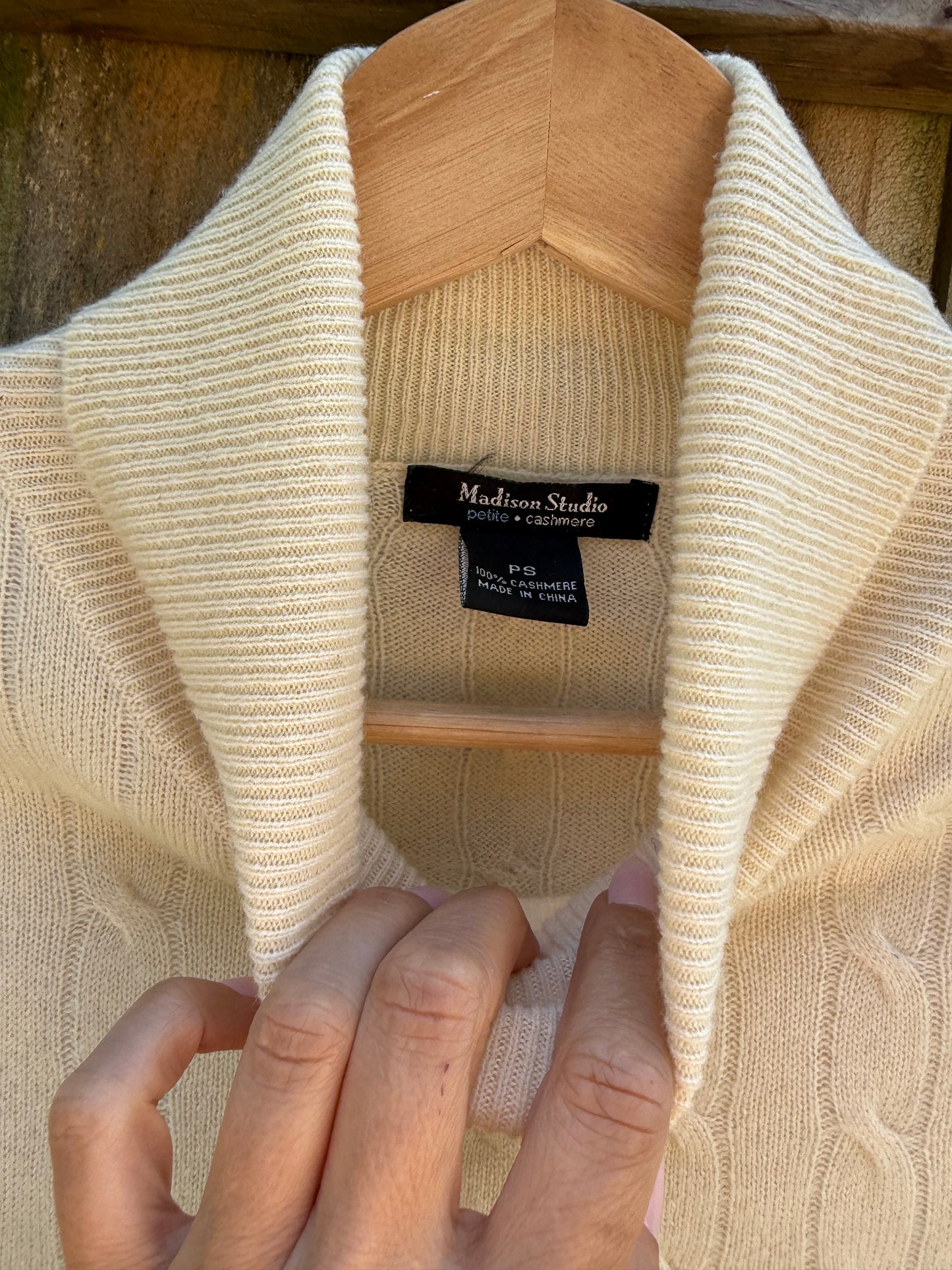 Madison Studio Cashmere Cable Knit Turtleneck