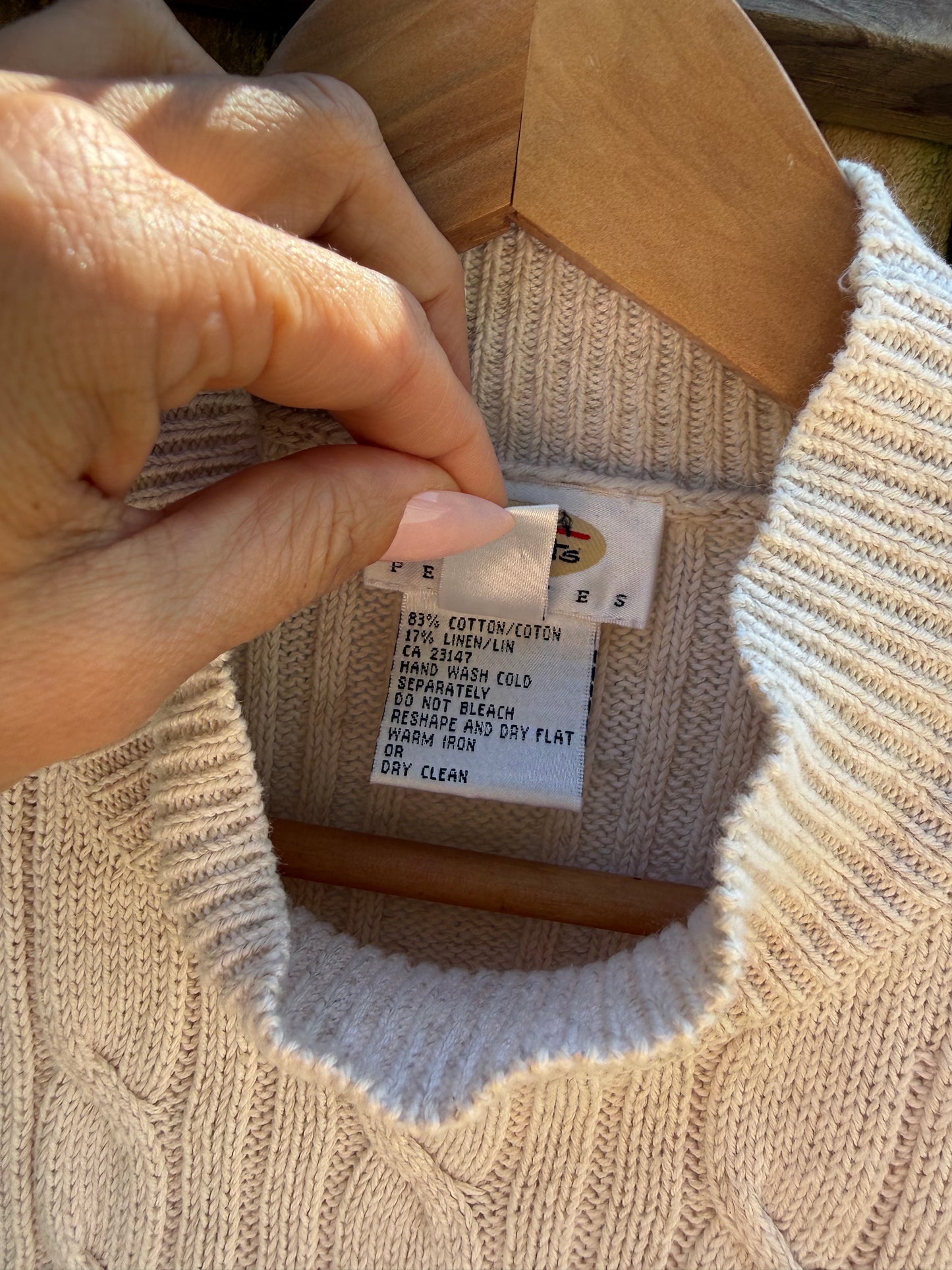Talbots Cable Knit Mock Neck Sweater Top