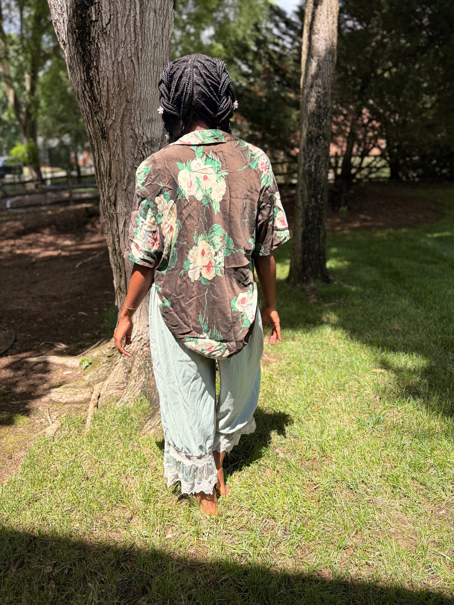 Vintage August Max Woman Silk Floral Shirt