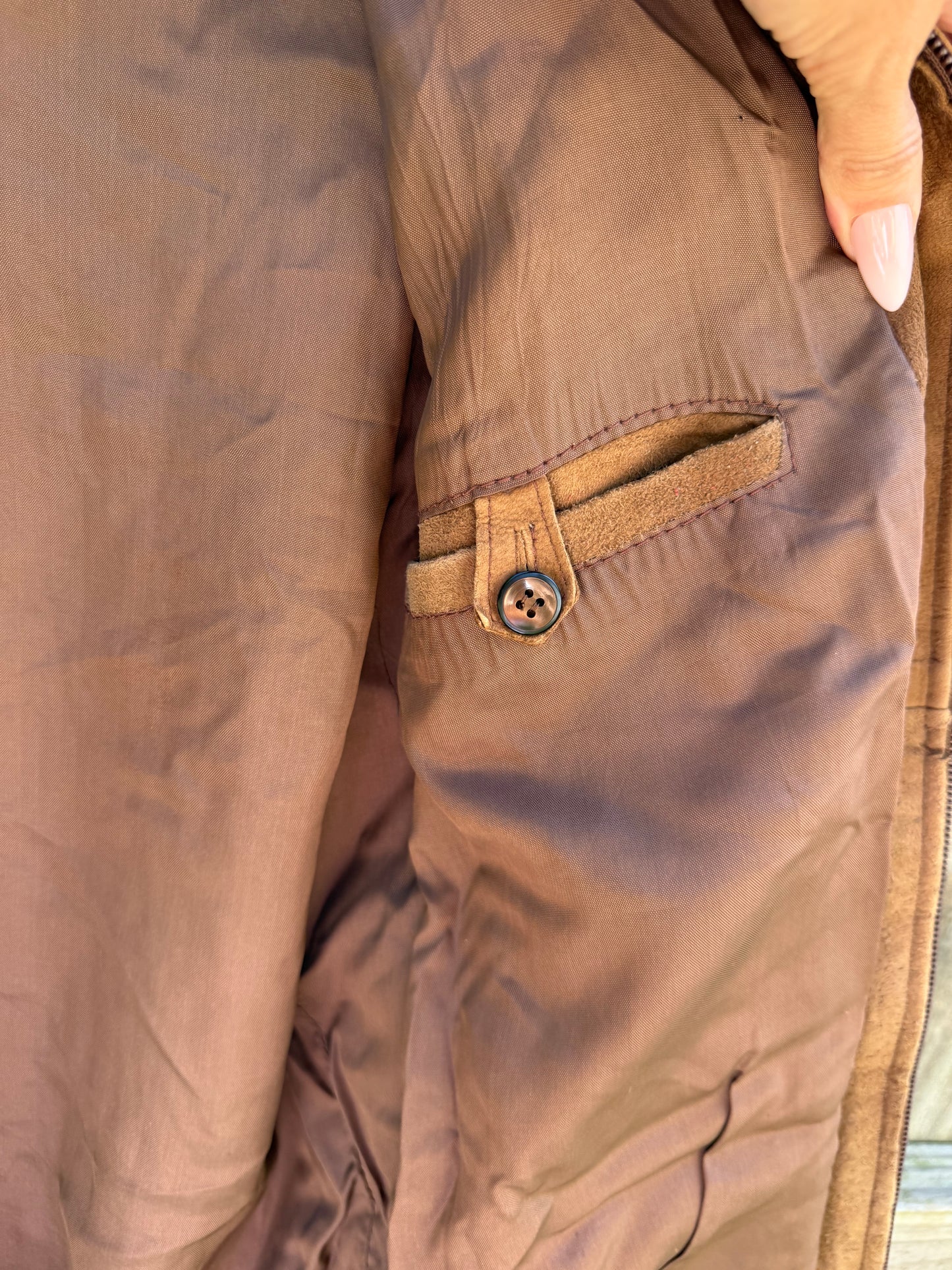 Vintage Brown Suede Bomber Jacket