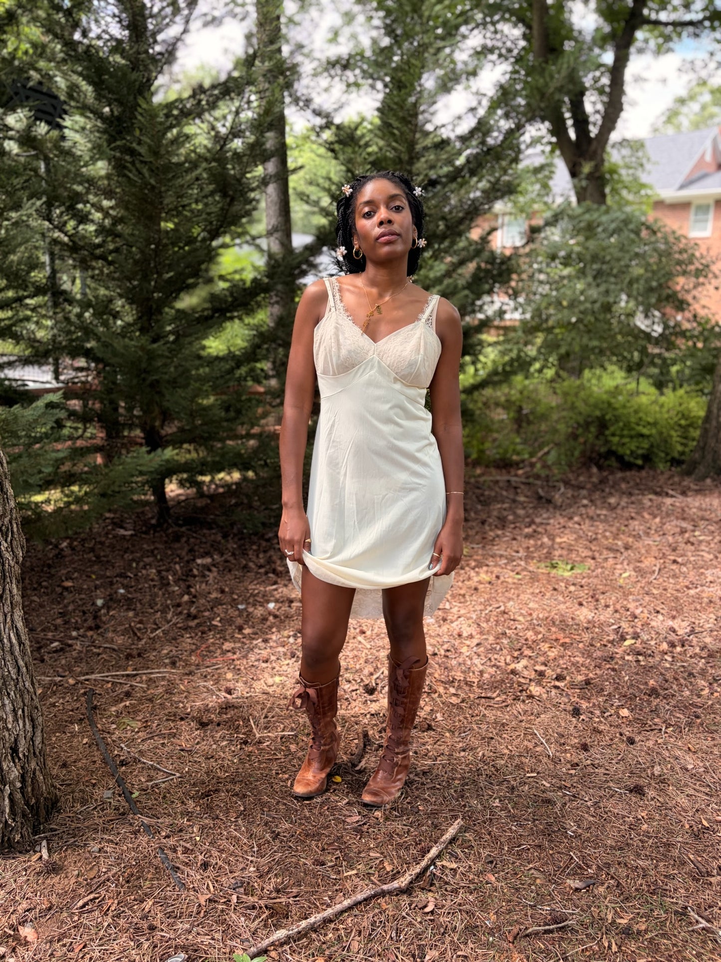 Vintage Vanity Fair Lace Slip Dress