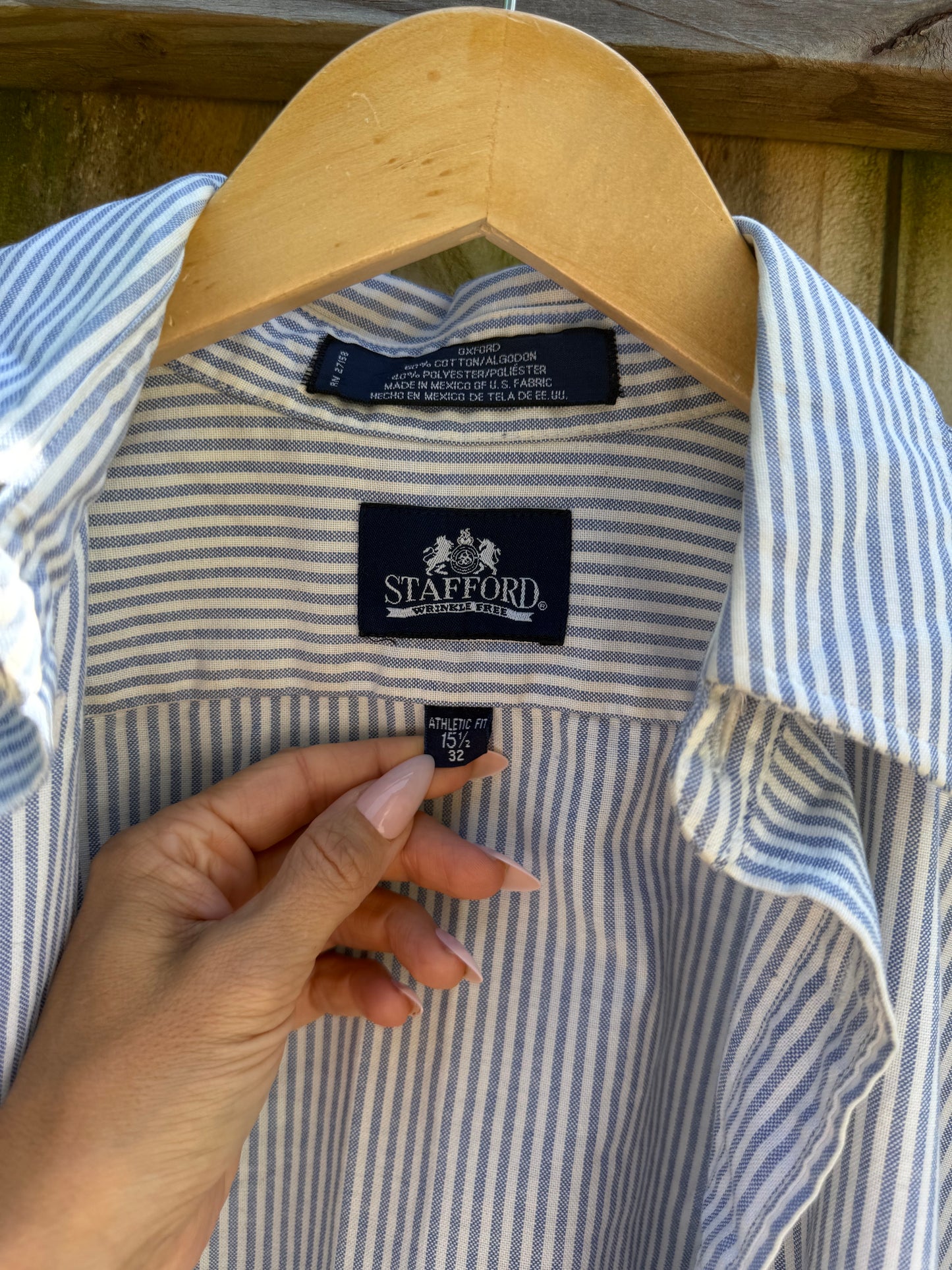 Stafford Blue Banker Stripe Button Down