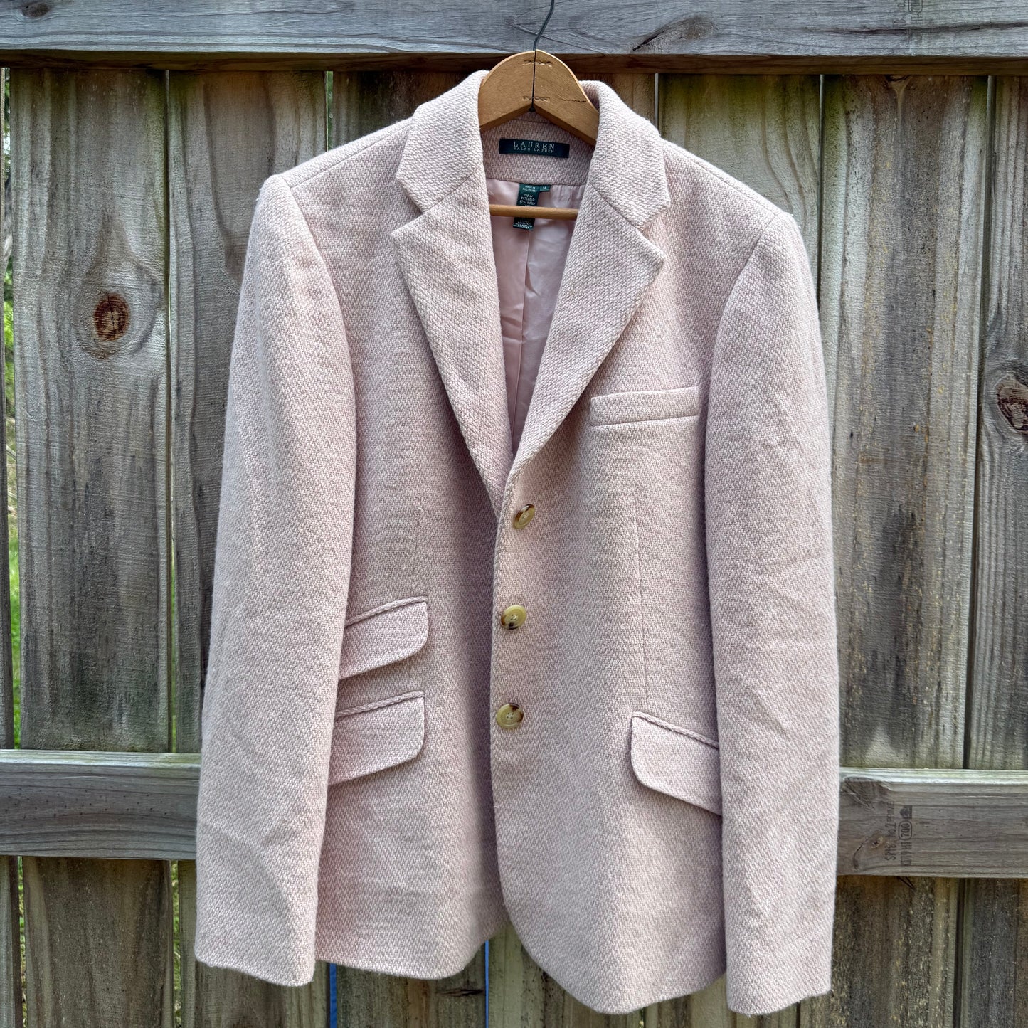 Lauren Ralph Lauren Wool Blend Blazer Pink Size 14