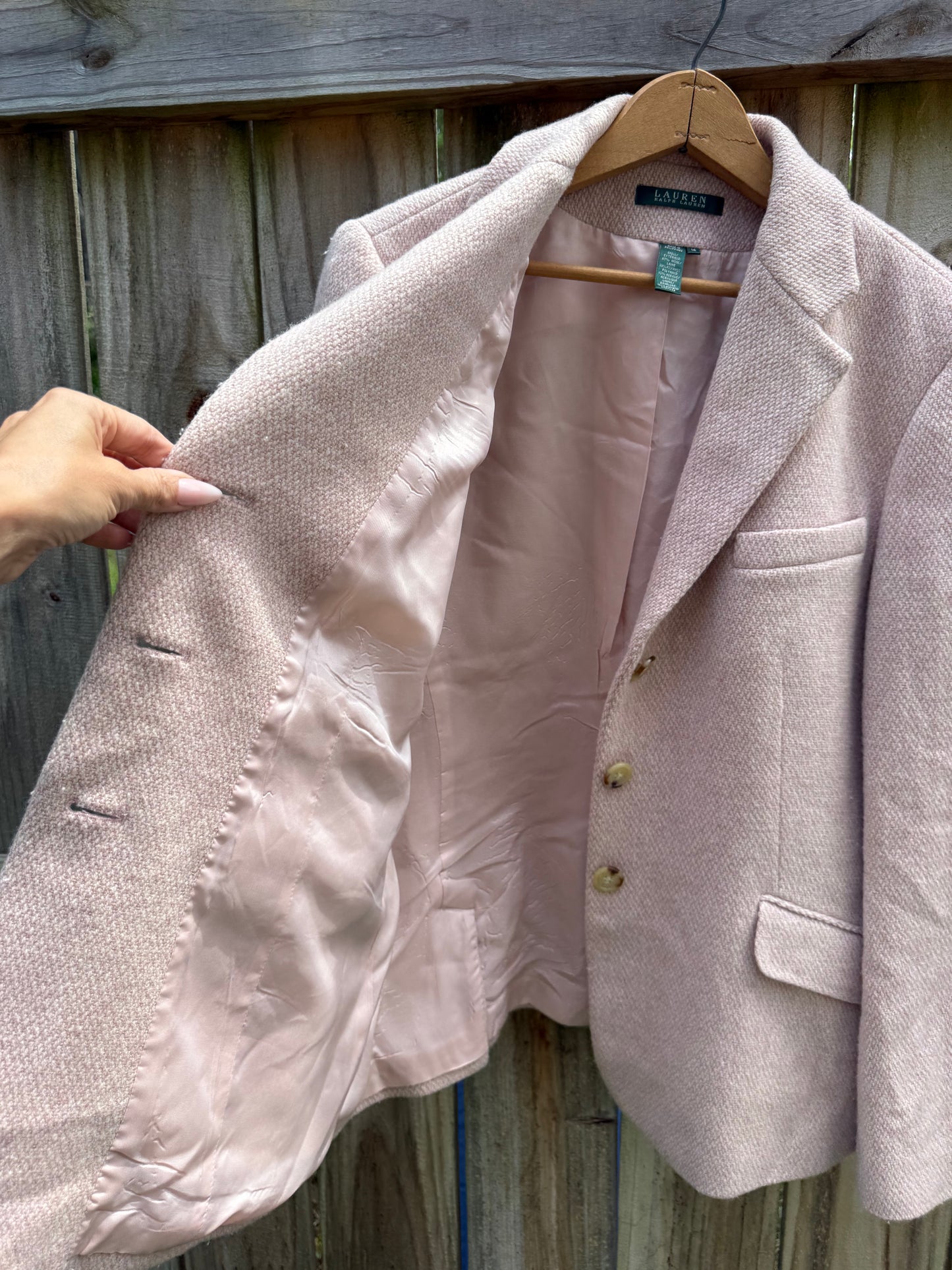 Lauren Ralph Lauren Wool Blend Blazer Pink Size 14