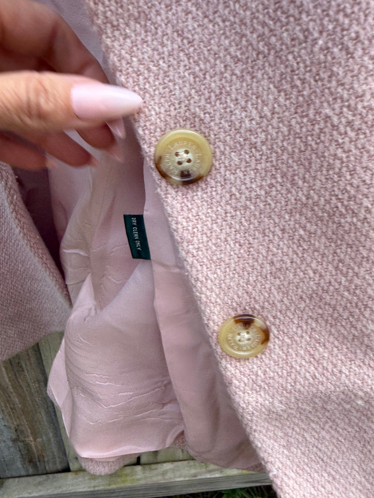 Lauren Ralph Lauren Wool Blend Blazer Pink Size 14