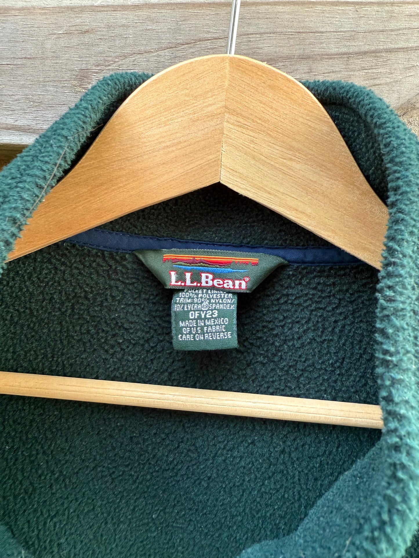L.L. Bean Forest Green Vintage Fleece Jacket 90's