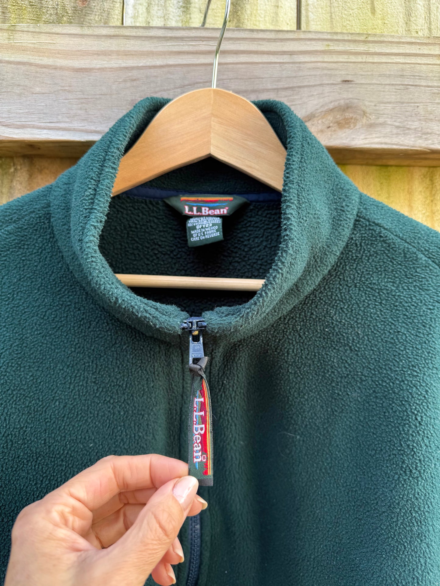 L.L. Bean Forest Green Vintage Fleece Jacket 90's