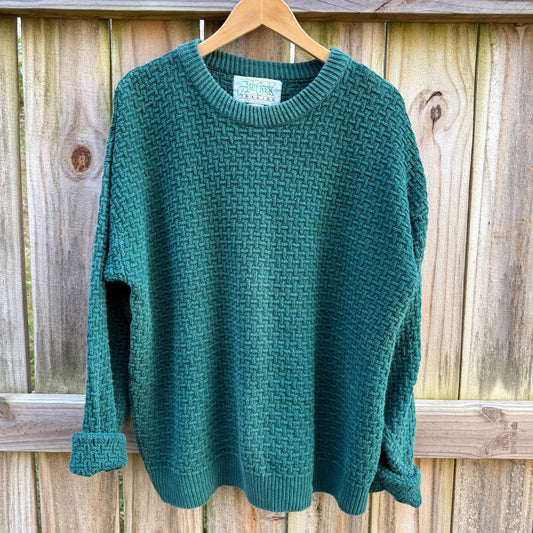 Ash Creek Trading Cotton Knit Forest Green Vintage Sweater
