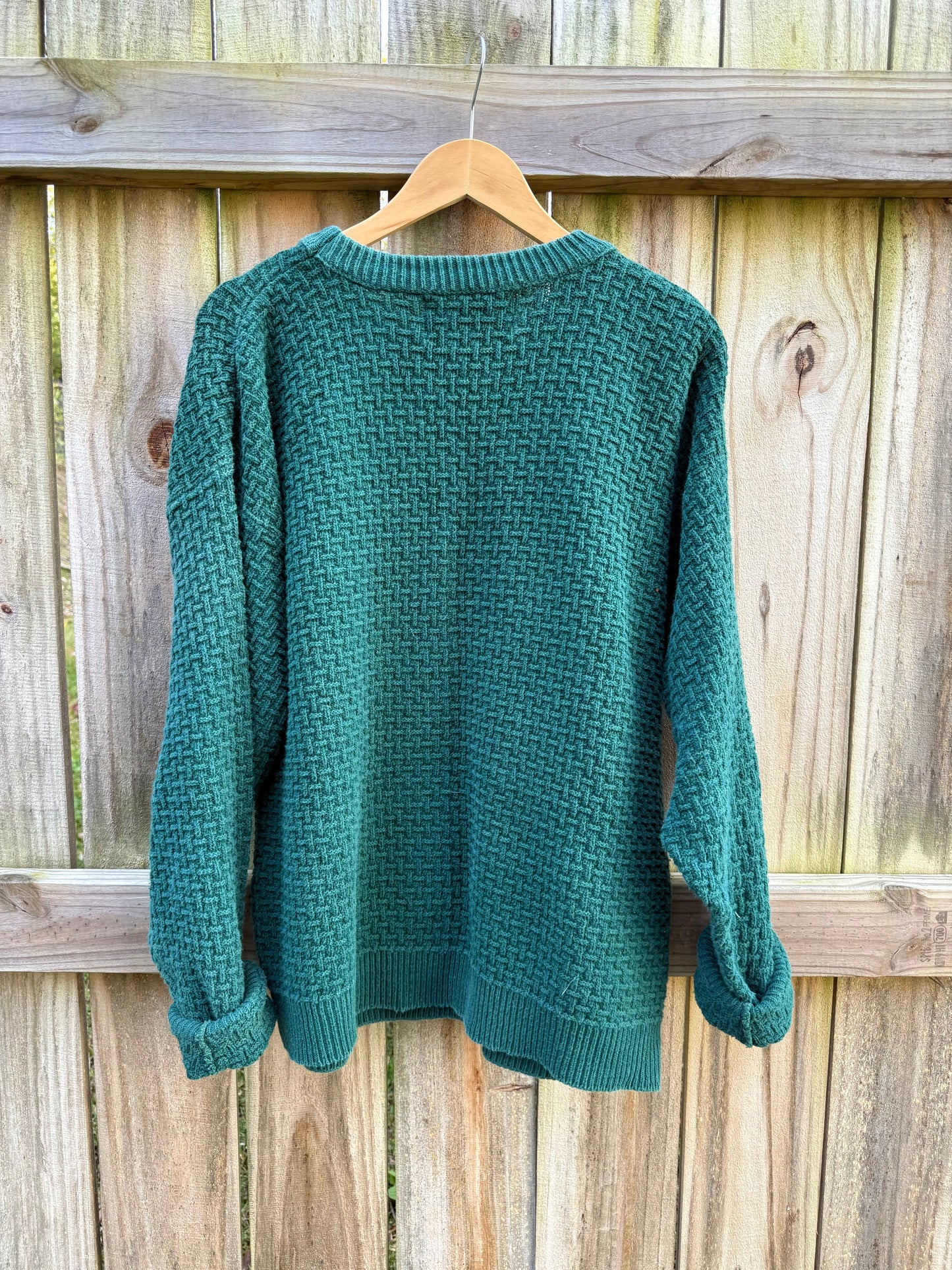 Ash Creek Trading Cotton Knit Forest Green Vintage Sweater