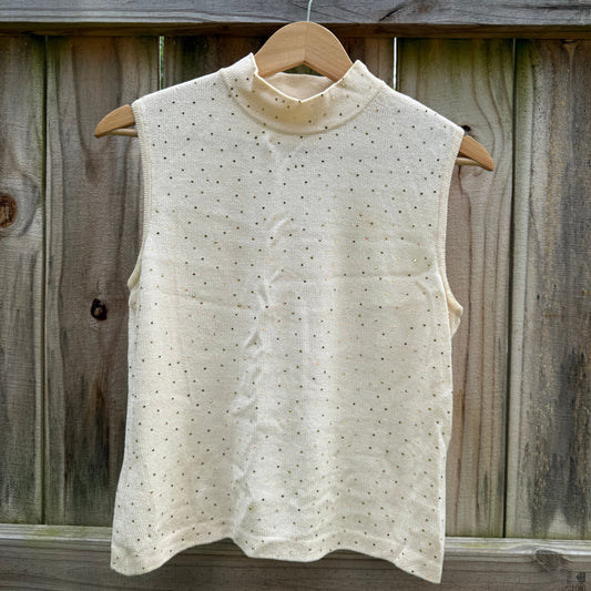 St. John Gold Confetti Knit Shell