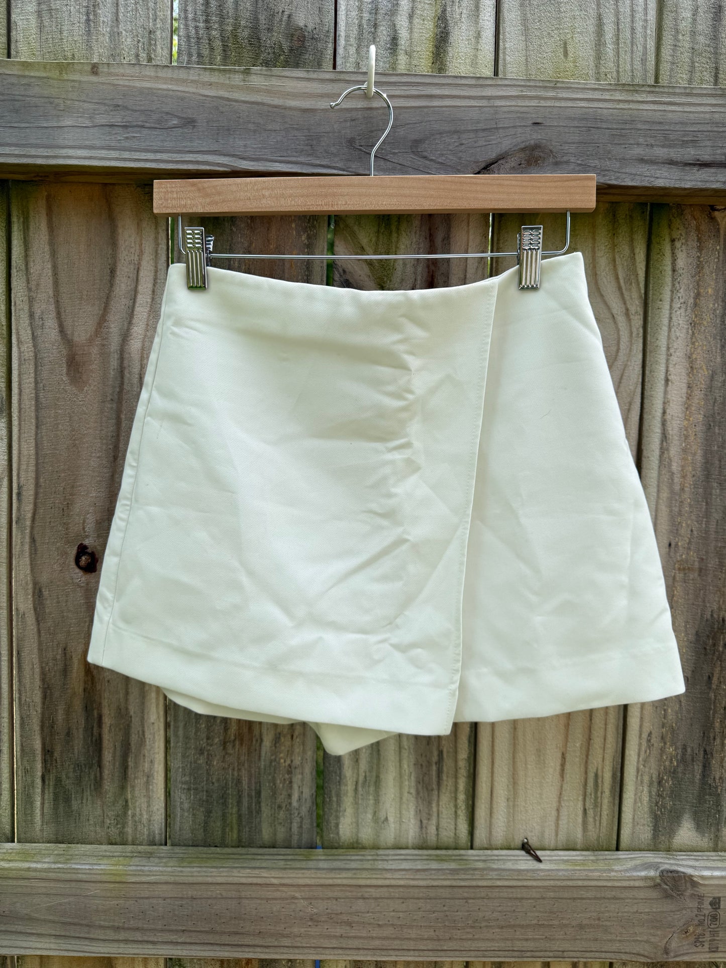 Zara Ivory Wrap Skort