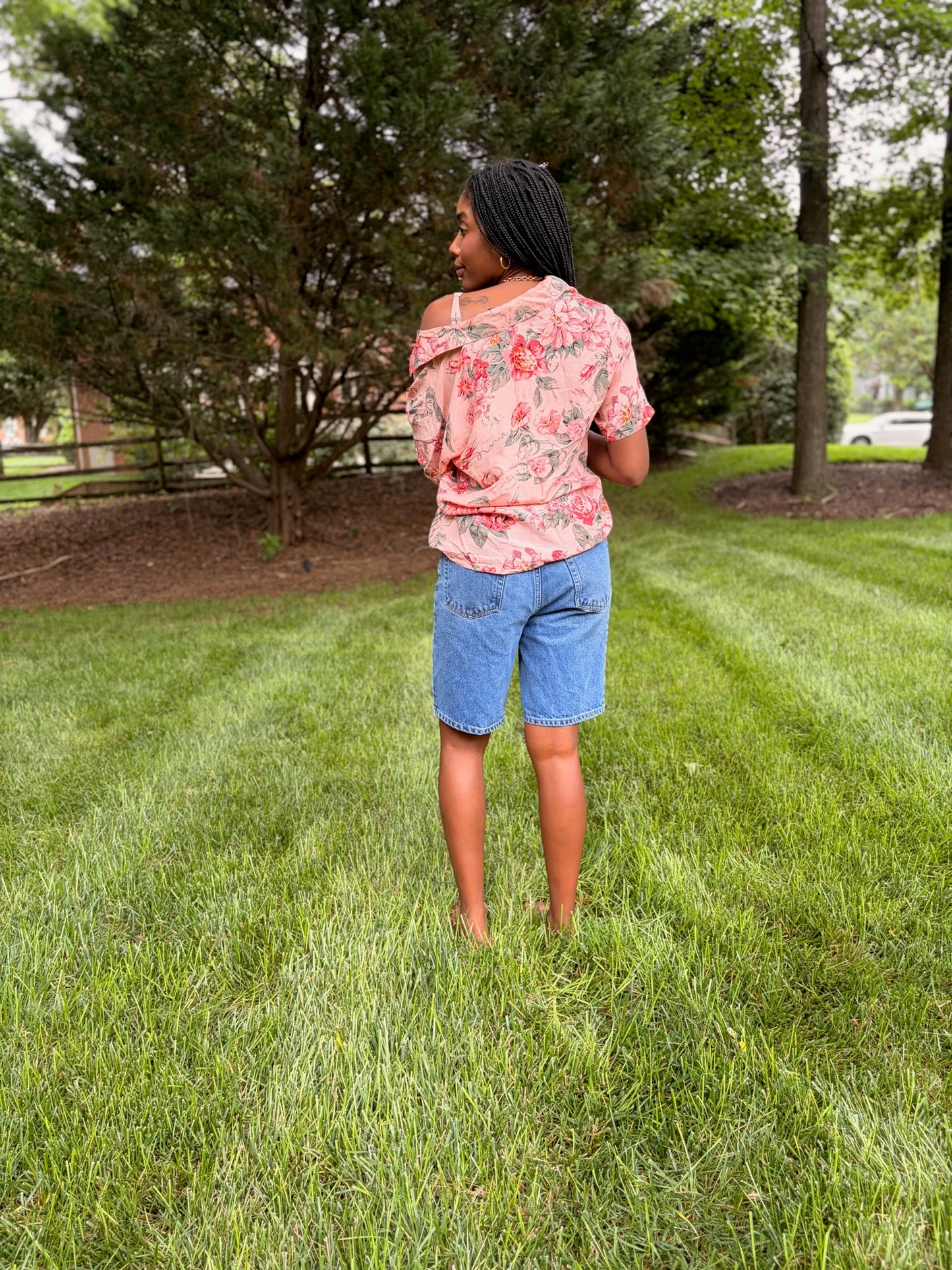 Vintage Carole Little Floral Cotton Shirt