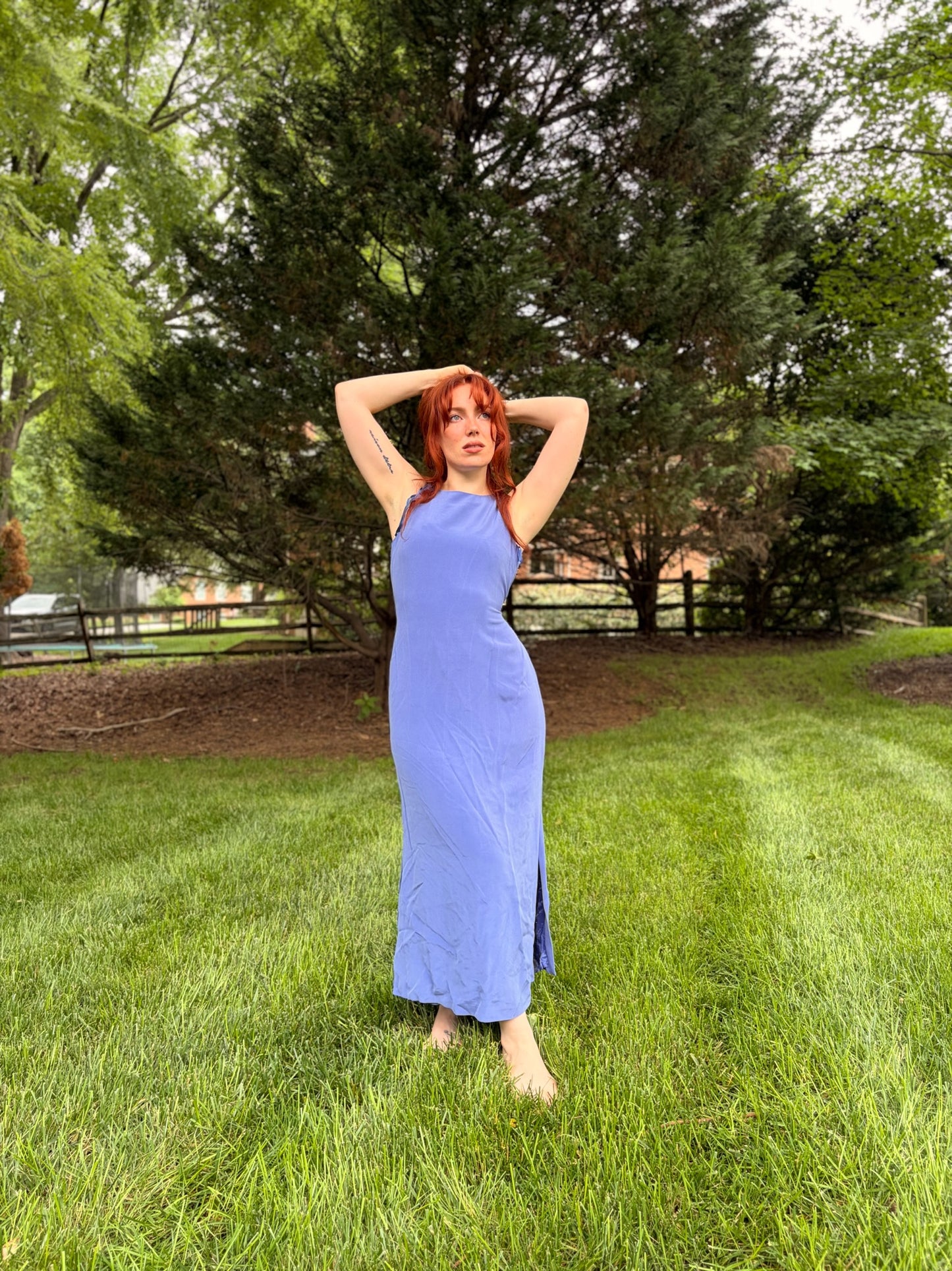 Valerie Pure Silk Periwinkle Column Dress