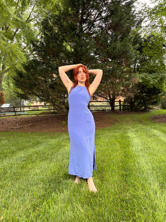 Valerie Pure Silk Periwinkle Column Dress